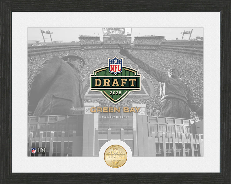 2025 NFL Draft at Lambeau Field Bronze Coin Photo Mint - Framed