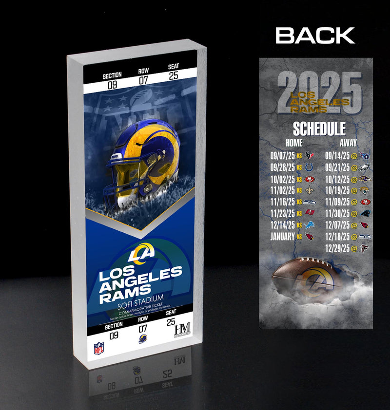 Los Angeles Rams 2025 Schedule 3D Ticket BlocKart