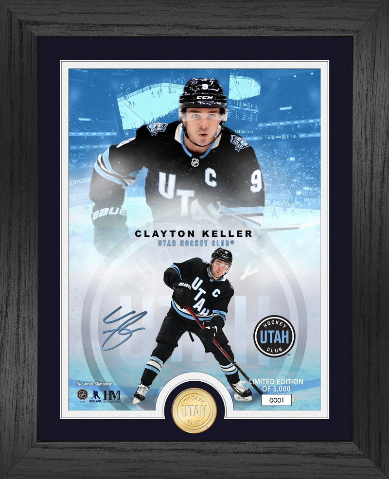 Clayton Keller Utah Hockey Club Legends Bronze Coin Photo Mint - Framed