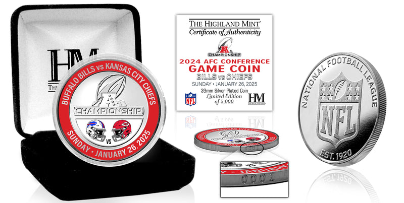 Bills vs Chiefs AFC Championship Game Silver Flip Coin - Coins