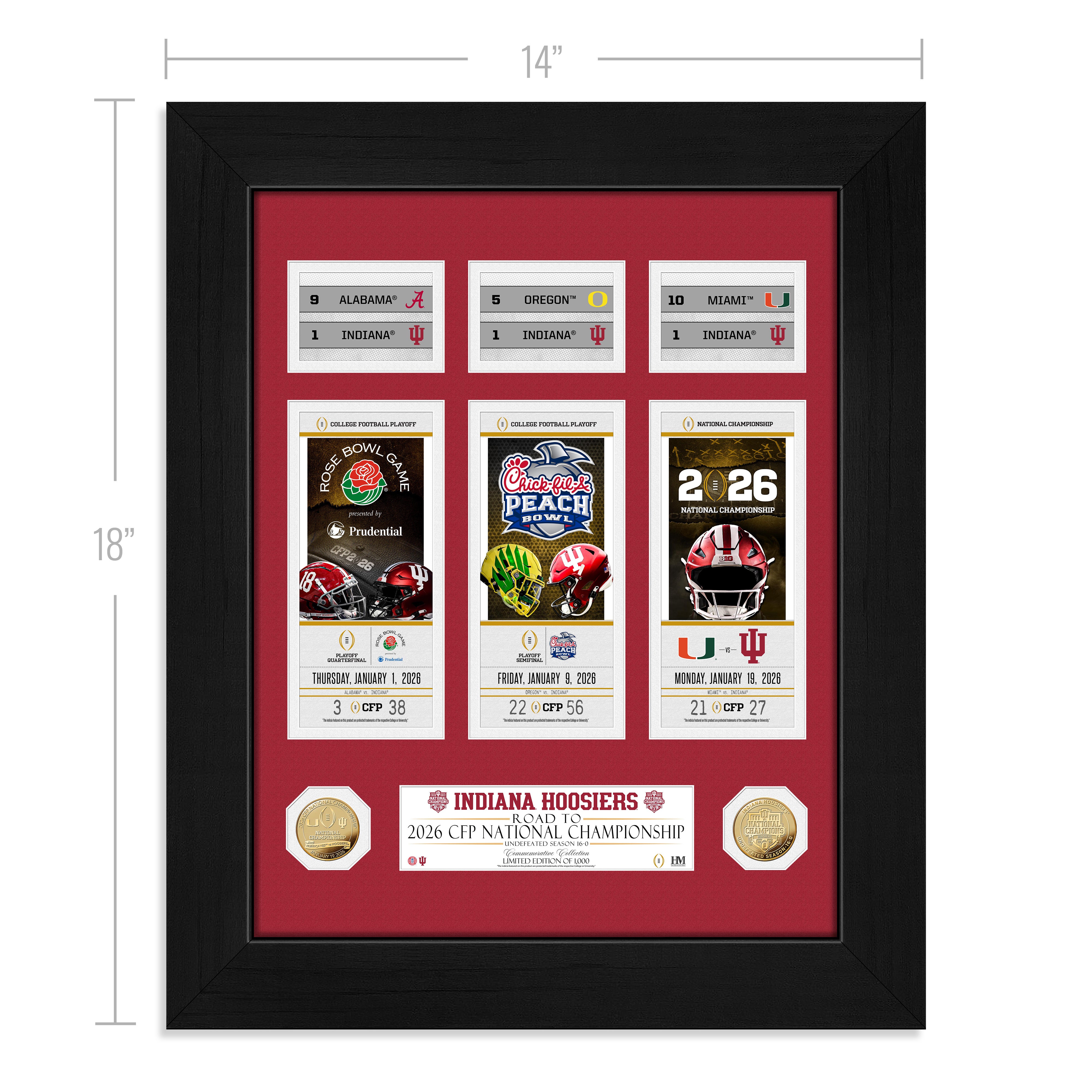 Indiana University 2025-26 CFP National Champions Deluxe Road to the Championship Gold Coin Photo Mint - Sports Fan