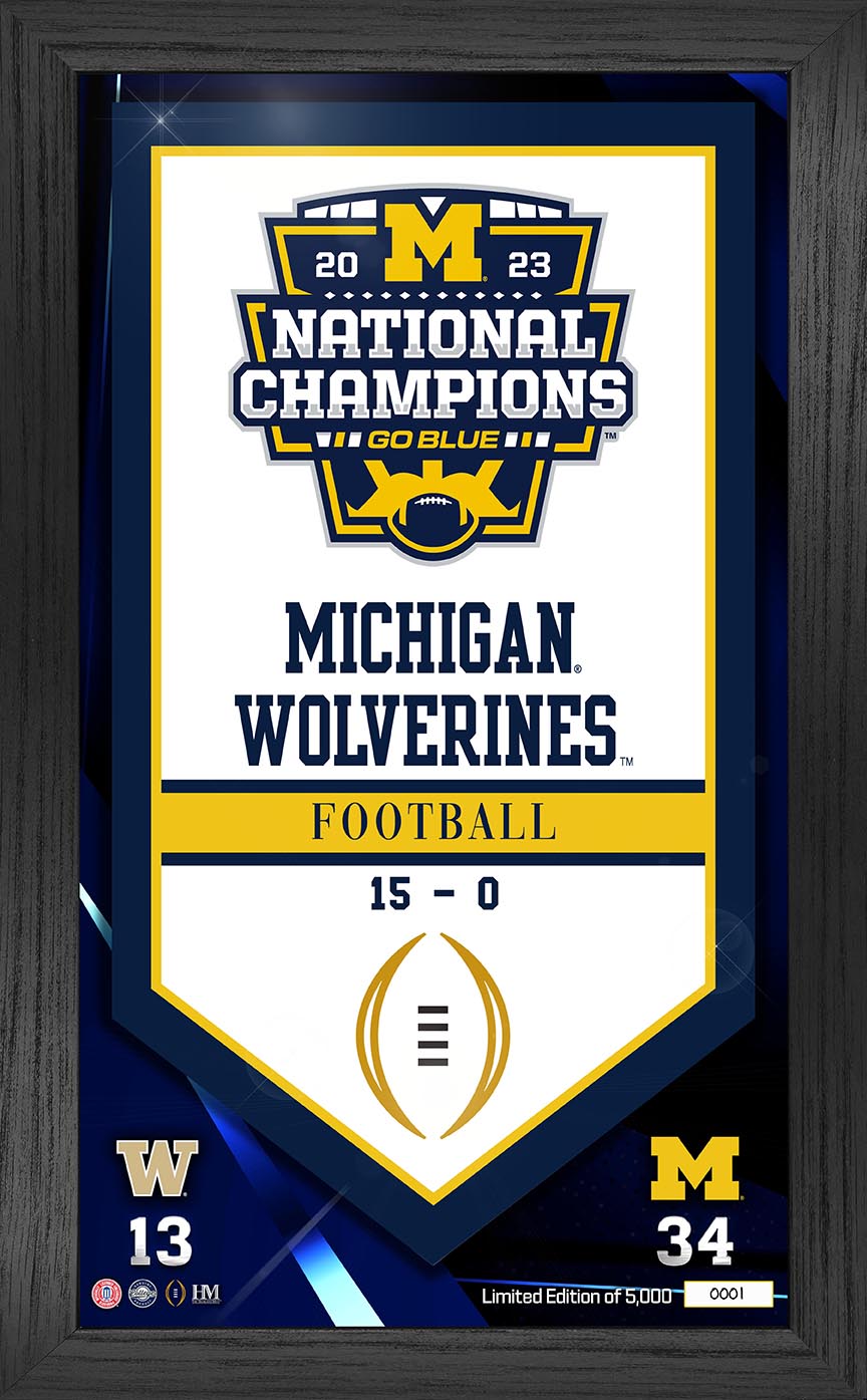 Michigan Wolverines 2023 CFP National Champions Banner Frame