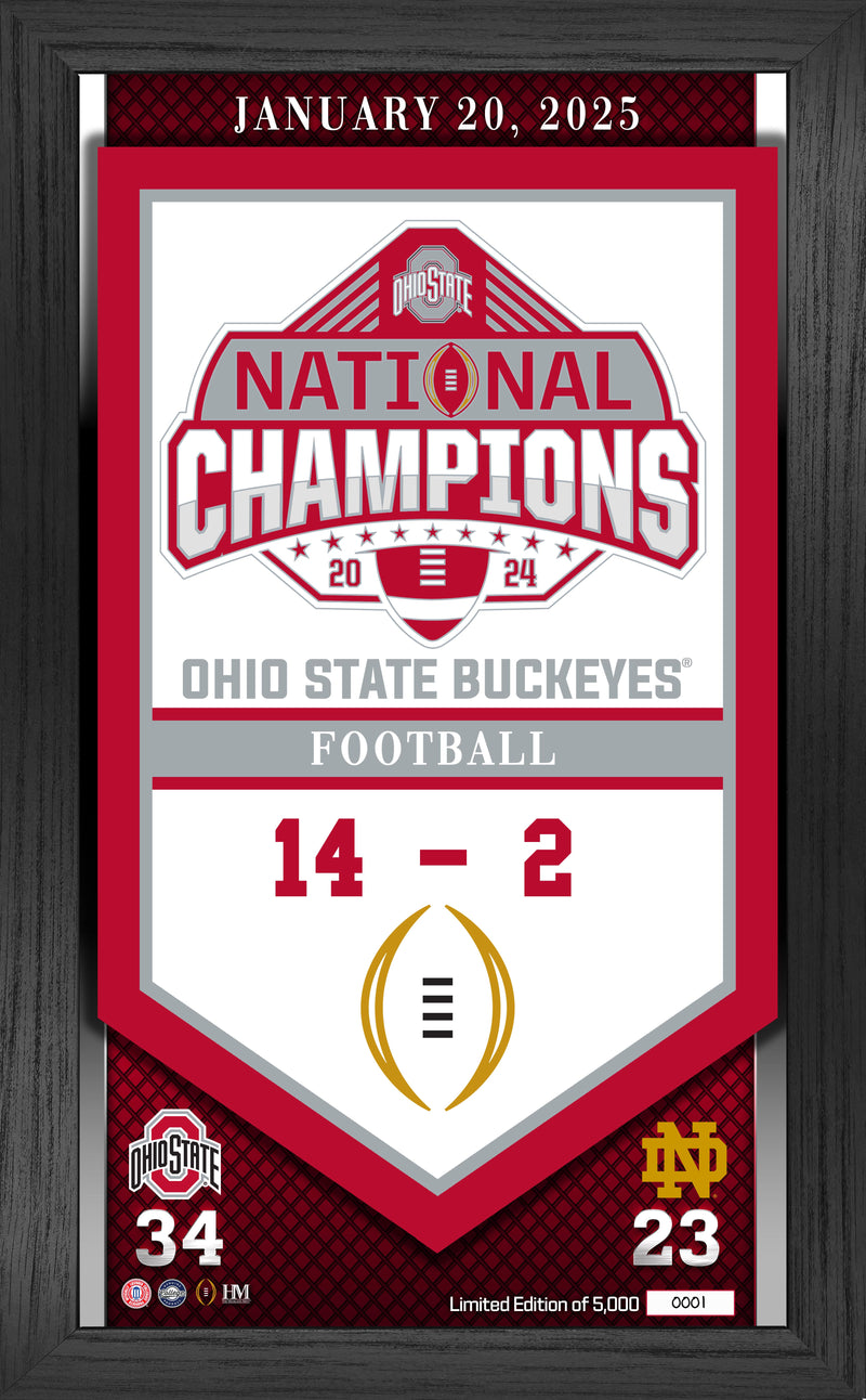 Ohio State Buckeyes 2024-25 CFP National Championship Banner Frame - Framed