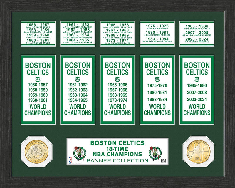 Boston Celtics 18-Time NBA Champions Banner Collection Bronze Coin Photo Mint