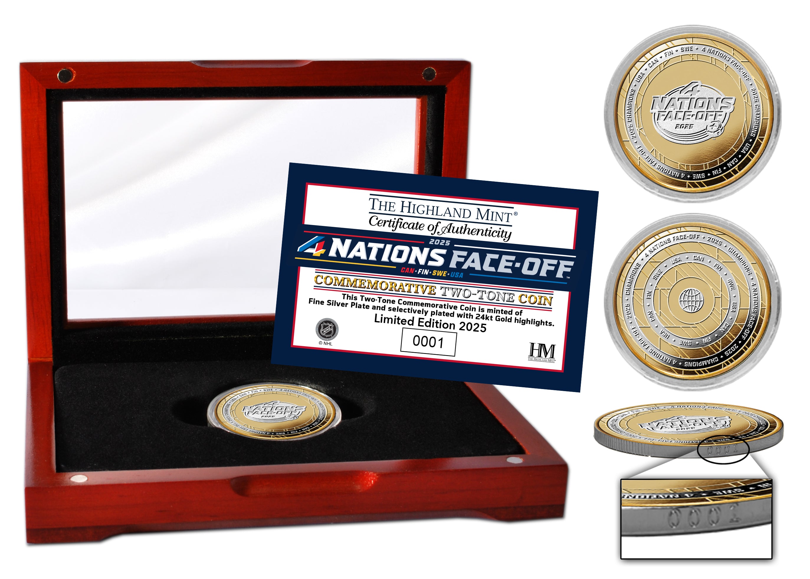 4 Nations Face Off Champions Medal Two-Tone Coin