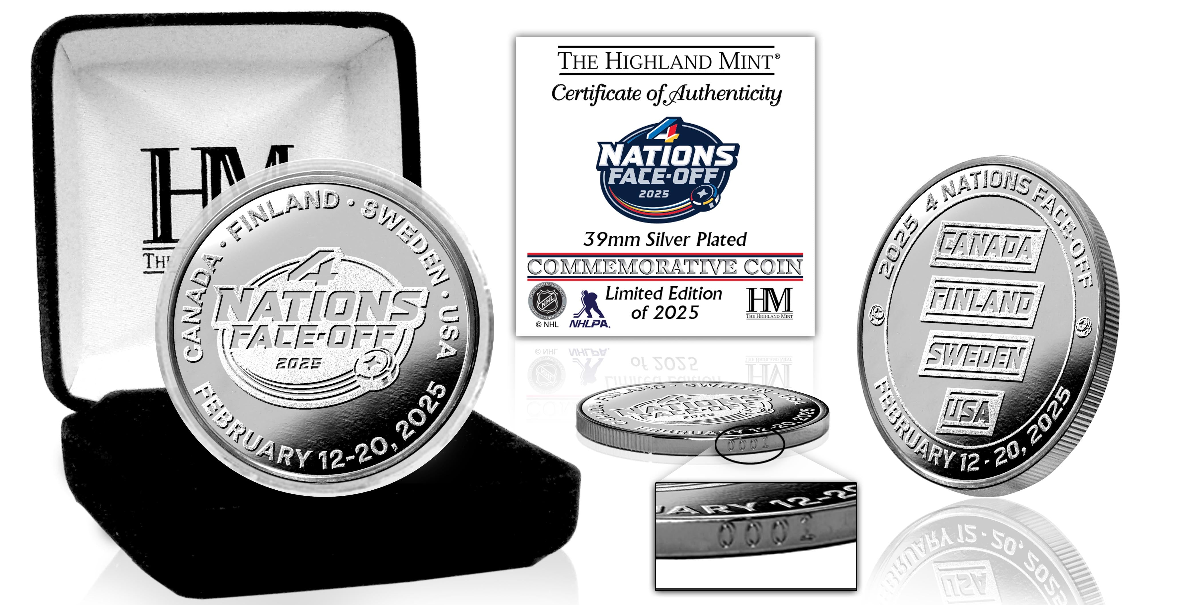 4  Nations Face Off Silver Plated Coin