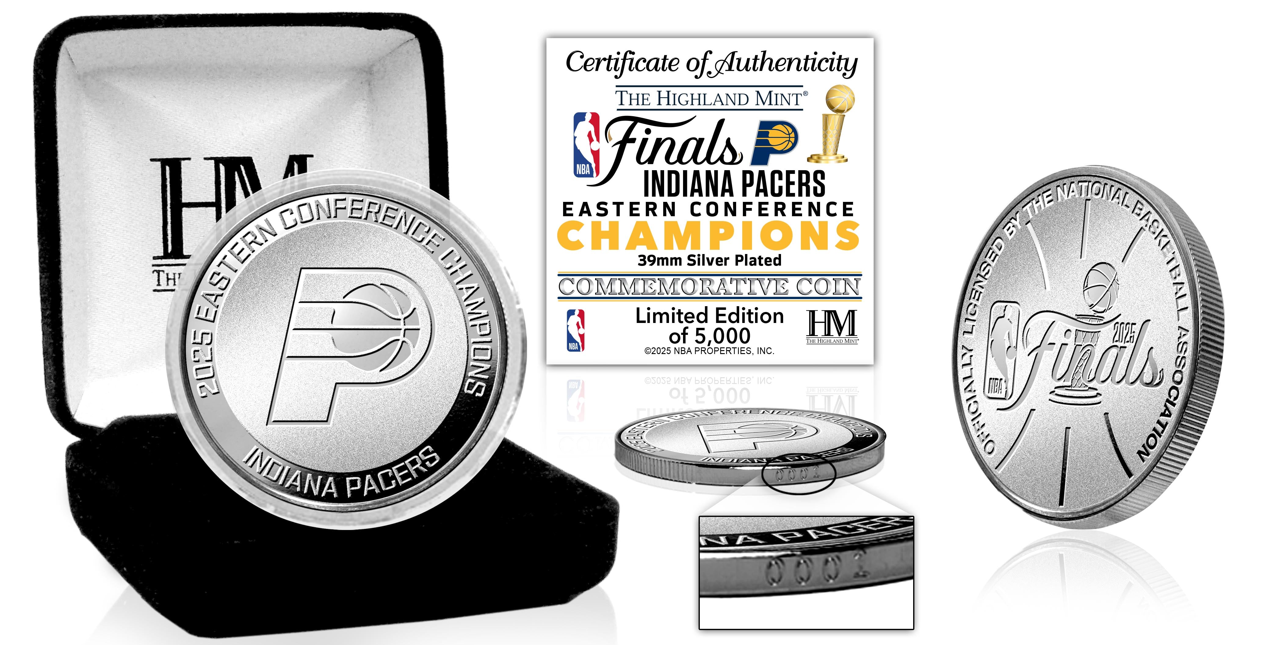 Indiana Pacers 2025 NBA Eastern Conference Champions Silver Coin