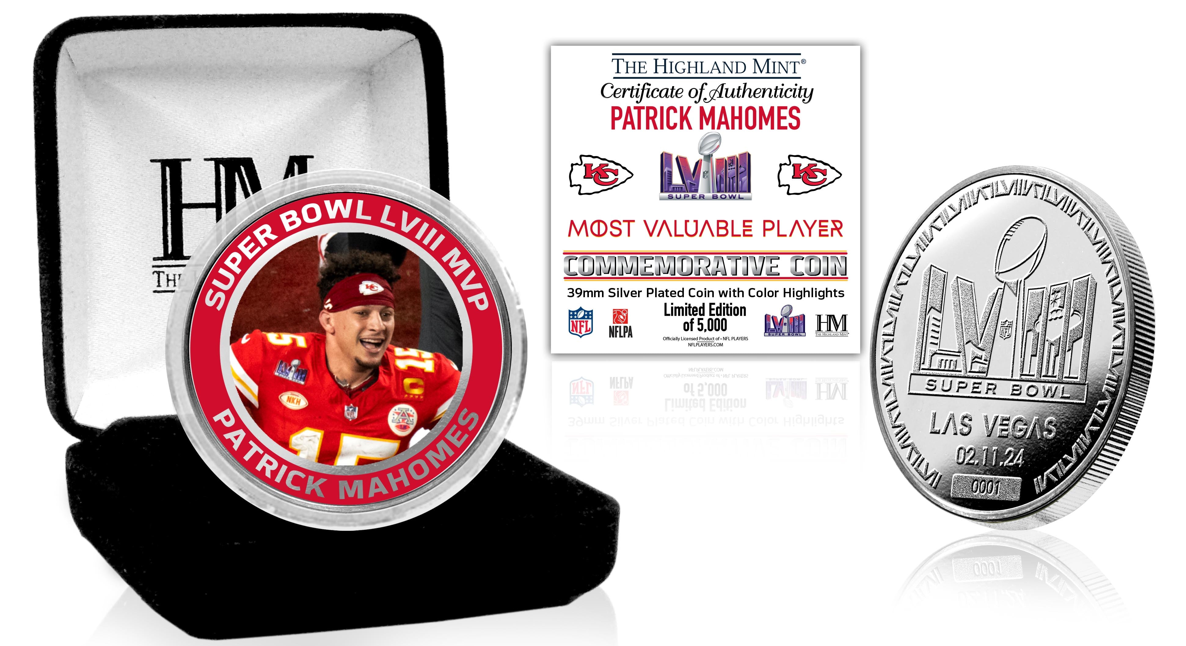 Patrick Mahomes Kansas City Chiefs Super Bowl LVIII MVP Silver Mint Coin