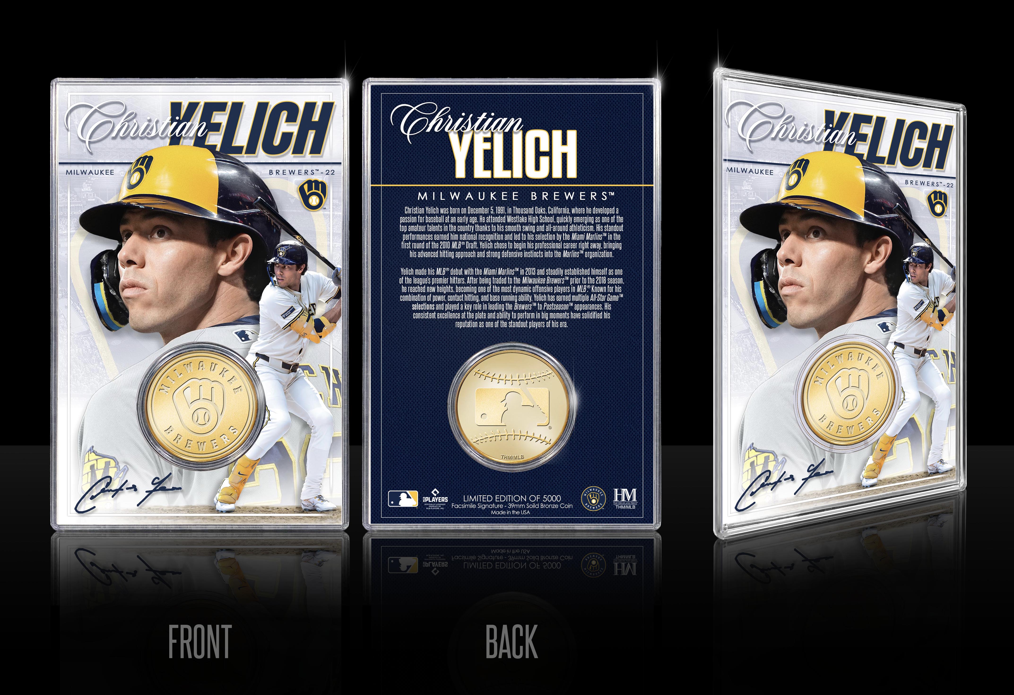 Christian Yelich Milwaukee Brewers Bronze Coin Acrylic Holder