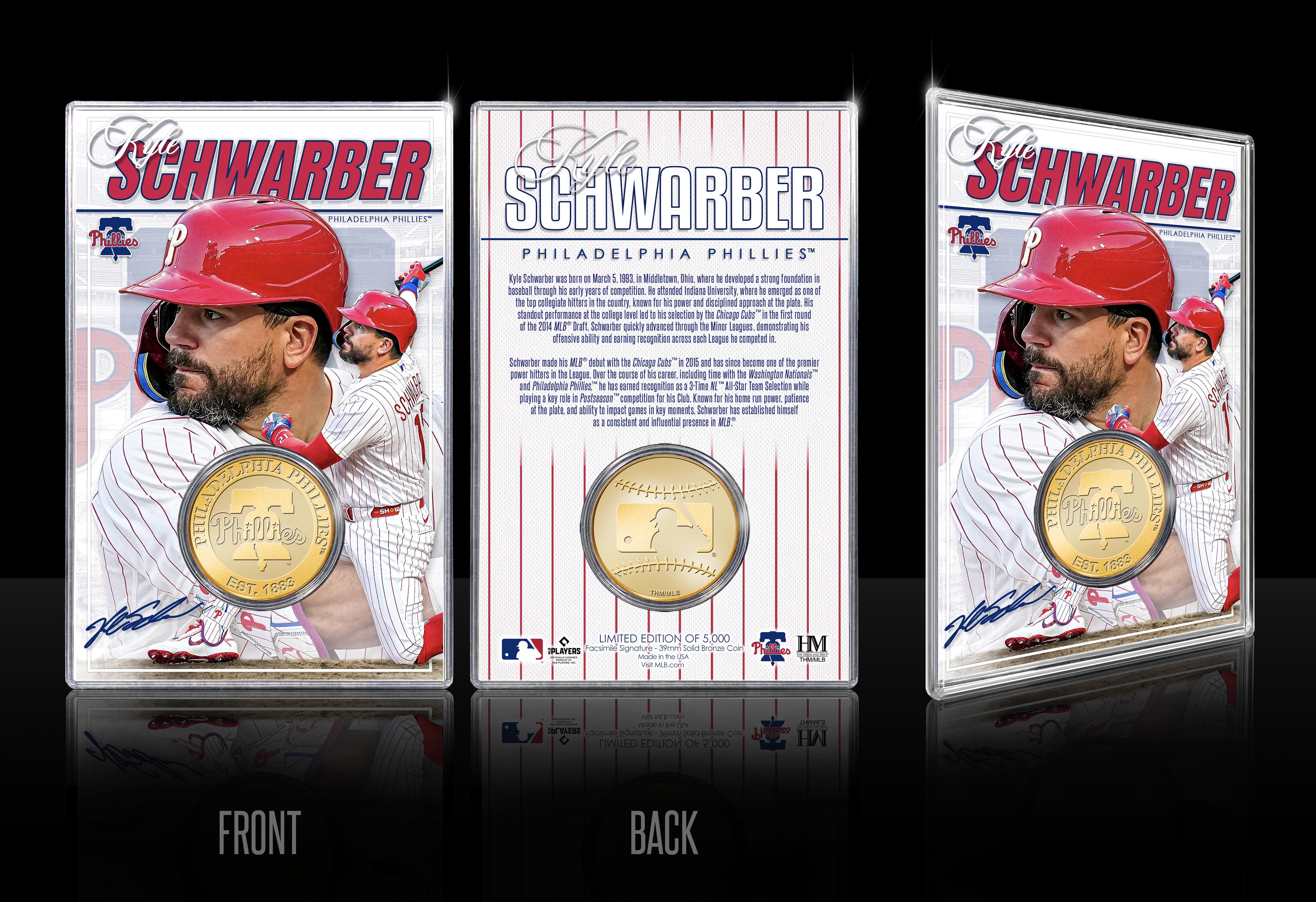 Kyle Schwarber Philadelphia Phillies Bronze Acrylic Coin Card
