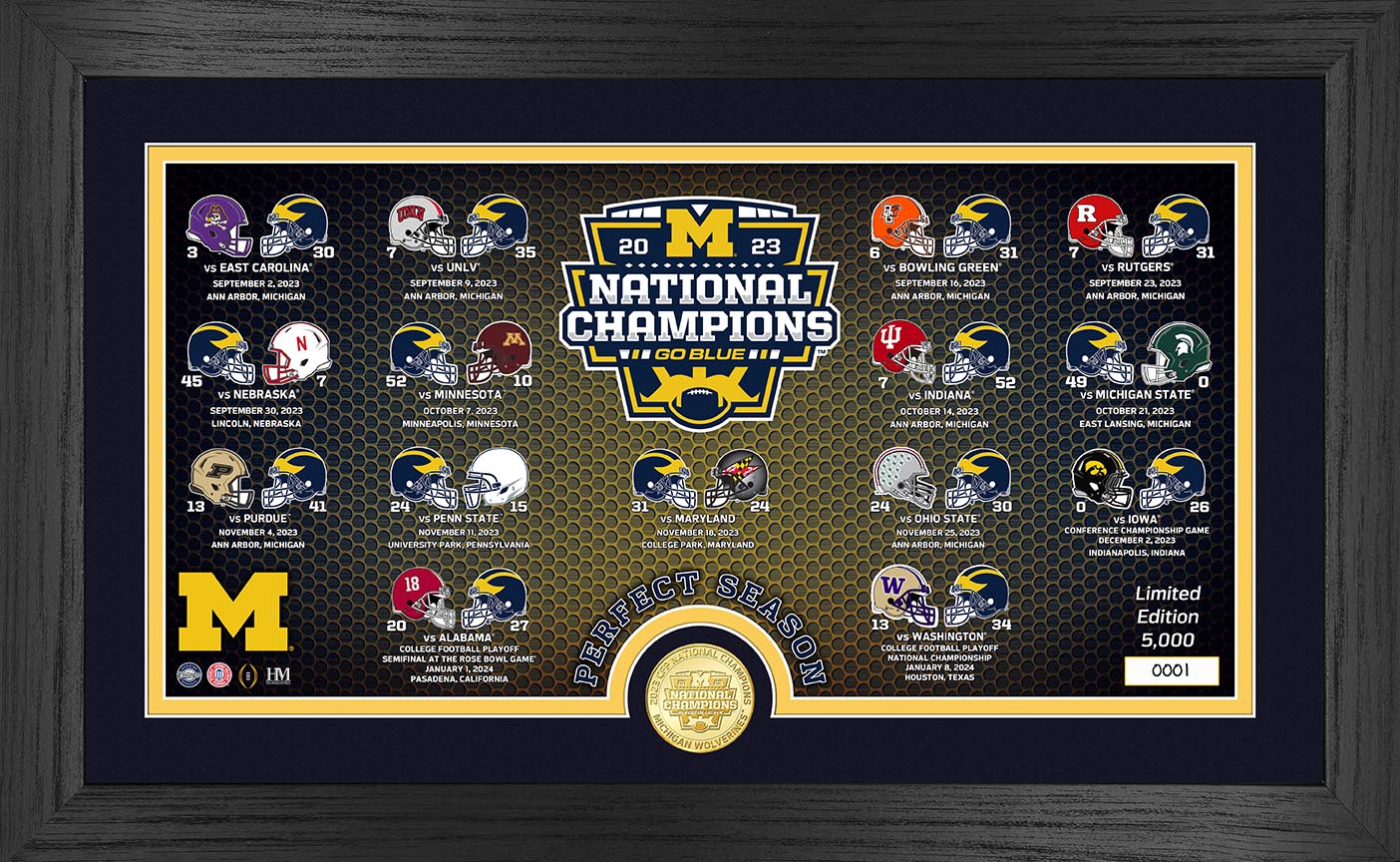 Michigan Wolverines 2023 CFP Football National Champions Season Recap Photo Mint