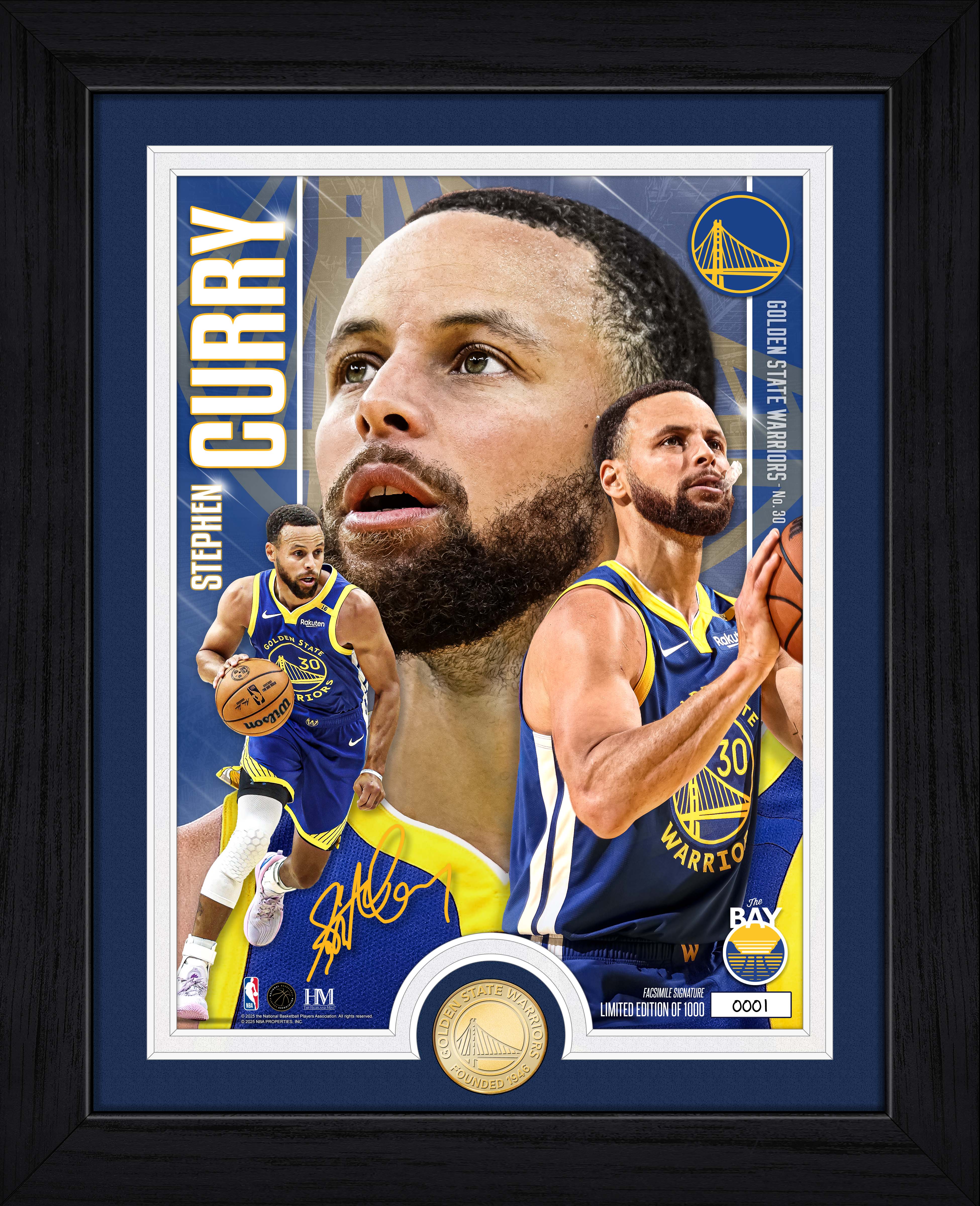 Stephen Curry Golden State Warriors Bronze Coin Artist Proof Photo Mint