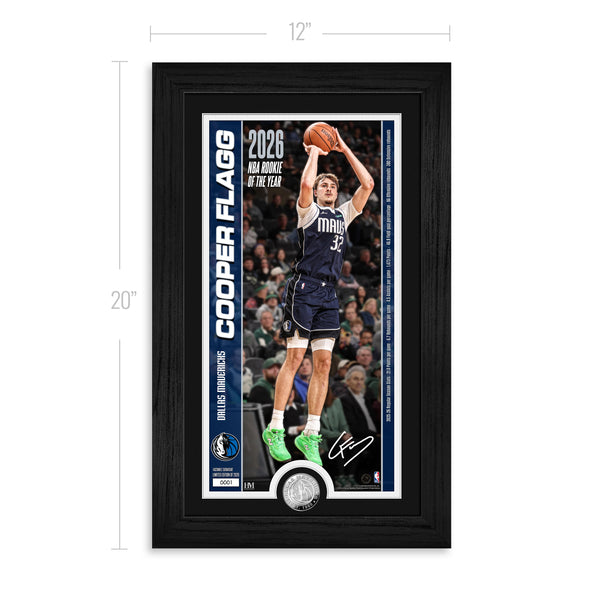 Cooper Flagg 2026 NBA Rookie of the Year Silver Coin Pano Photo Mint