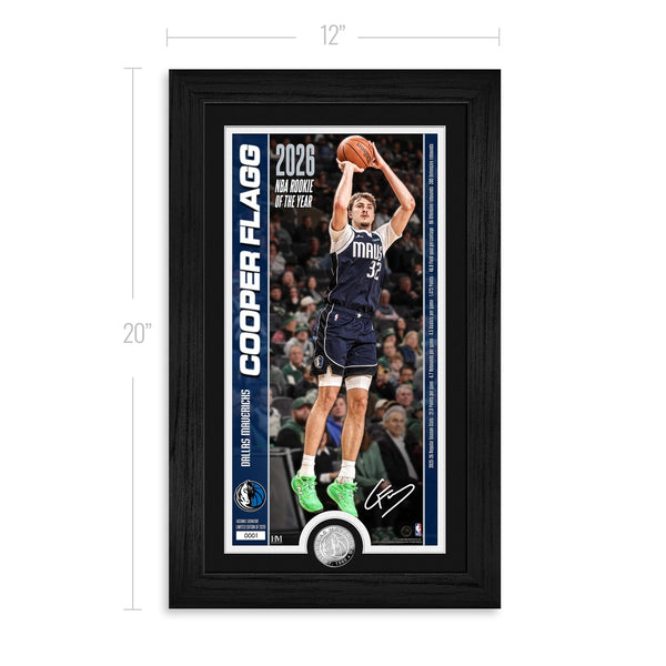 Cooper Flagg 2026 NBA Rookie of the Year Silver Coin Pano Photo Mint