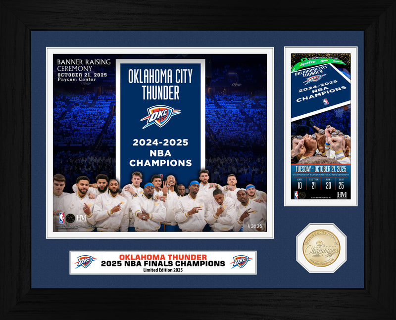 Oklahoma City Thunder 2025 NBA Championship Banner Raising Ceremony Bronze Coin Ticket Photo Mint
