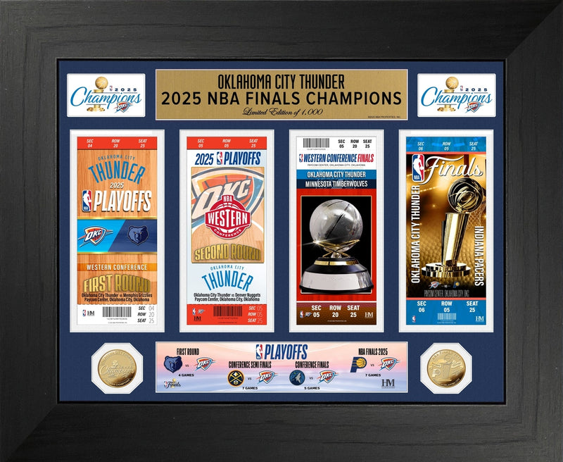 Oklahoma City Thunder 2025 Deluxe Road to the NBA Championship Ticket & Gold Coin Photo Mint