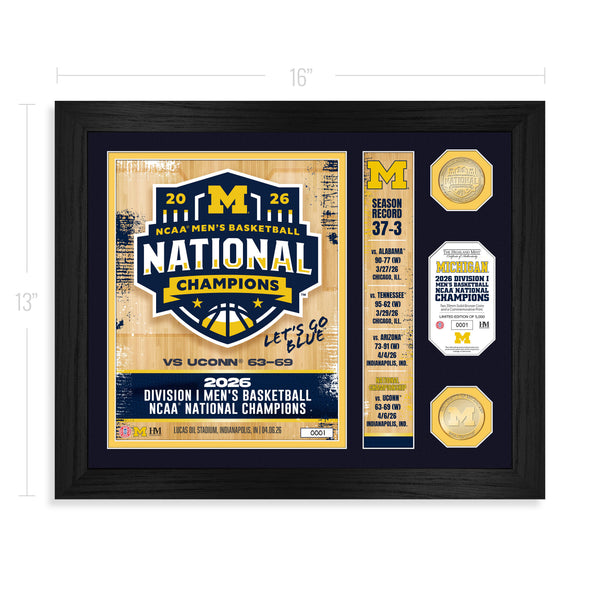 Michigan Wolverines 2026 NCAA Men’s Basketball Champions Team Force Bronze Coin Photo Mint