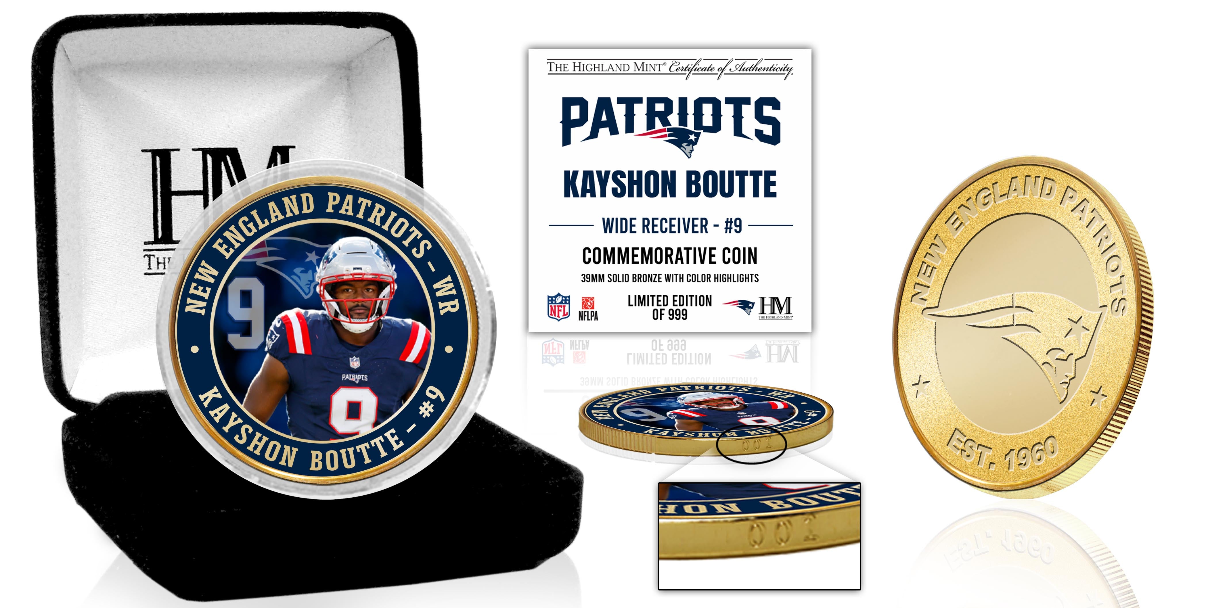 Kayshon Boutte New England Patriots Bronze Color Coin