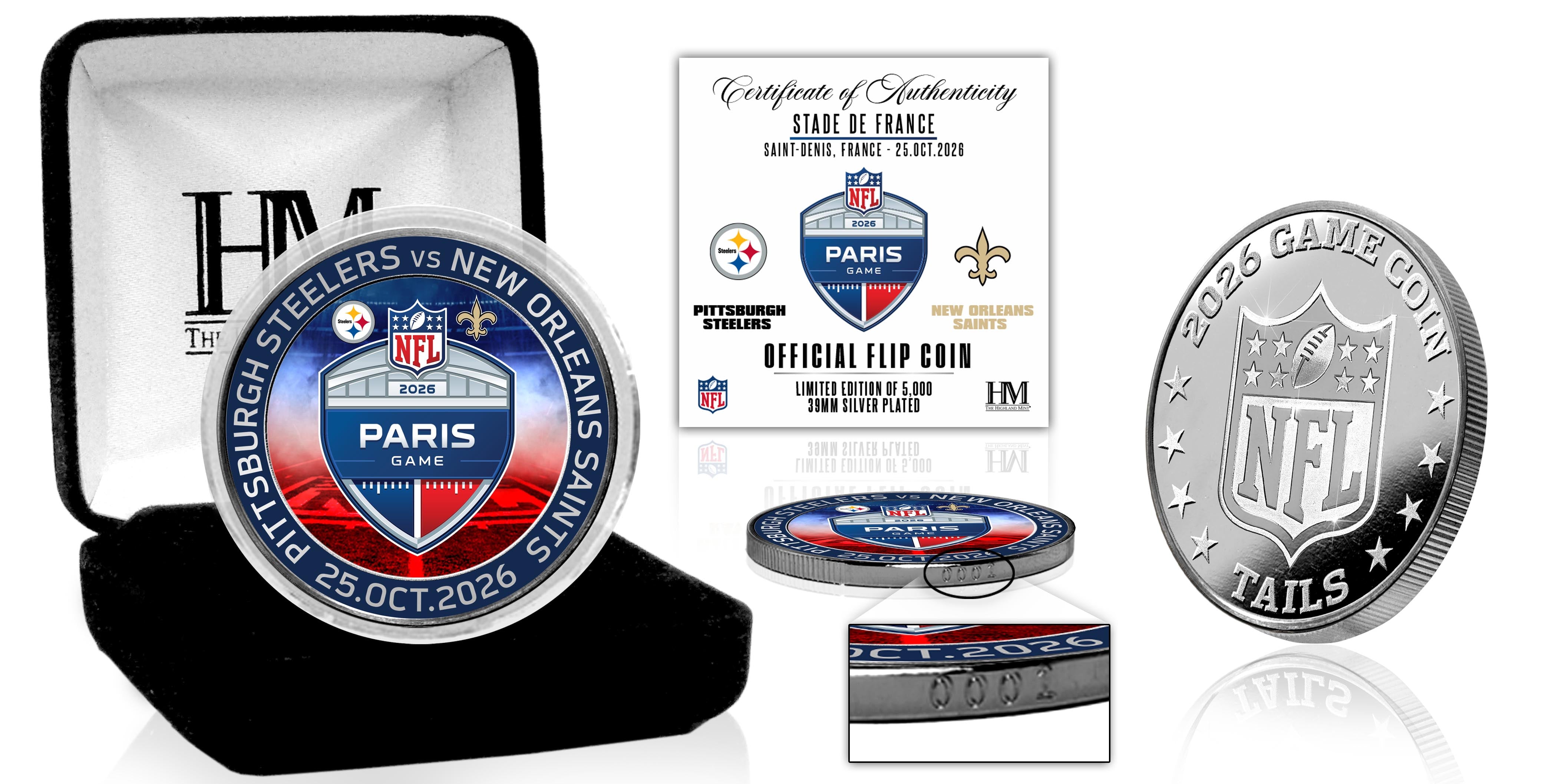 2026 NFL International Games Steelers vs Saints Paris Color Silver