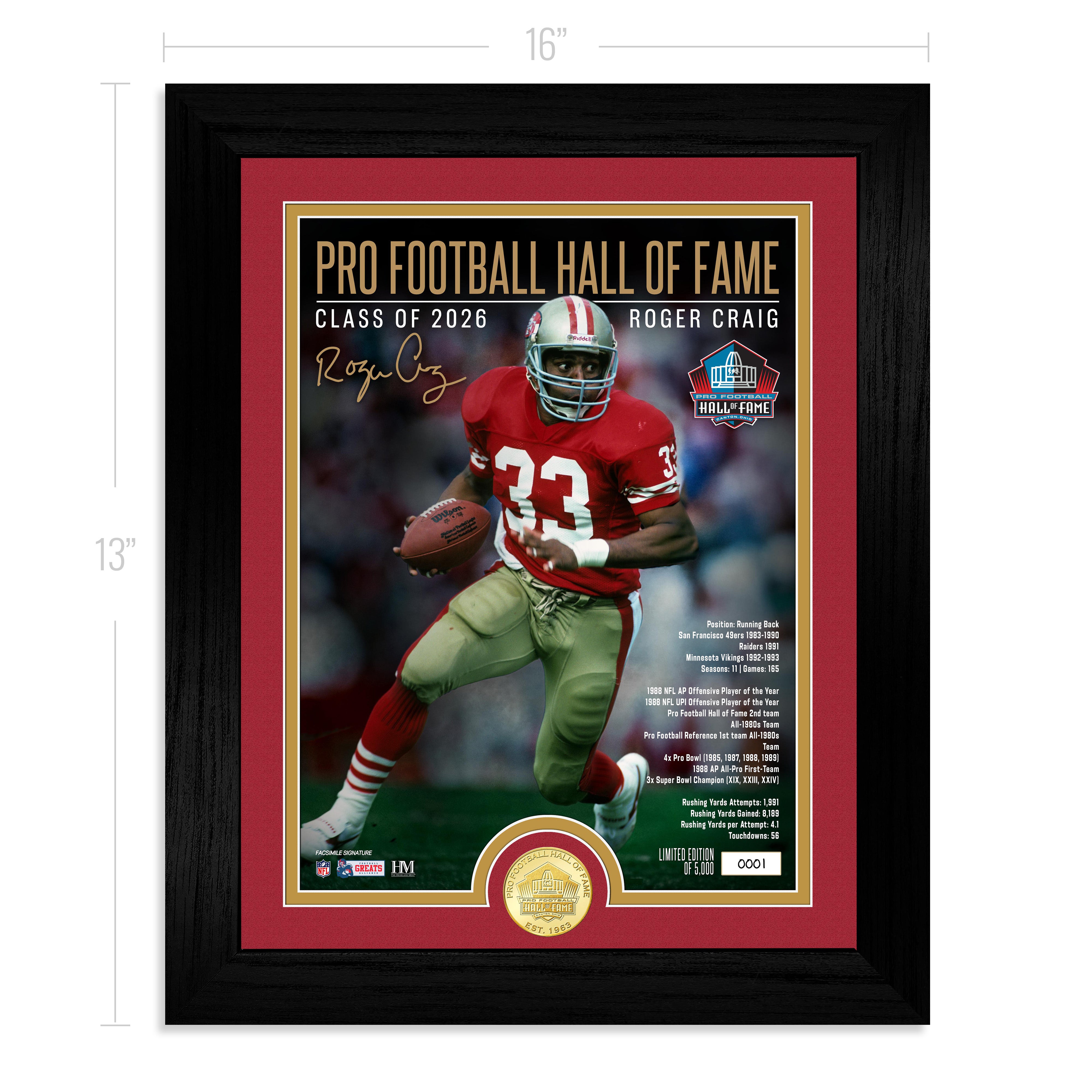 Roger Craig 2026 NFL Hall of Fame Induction Bronze Coin Photo Mint