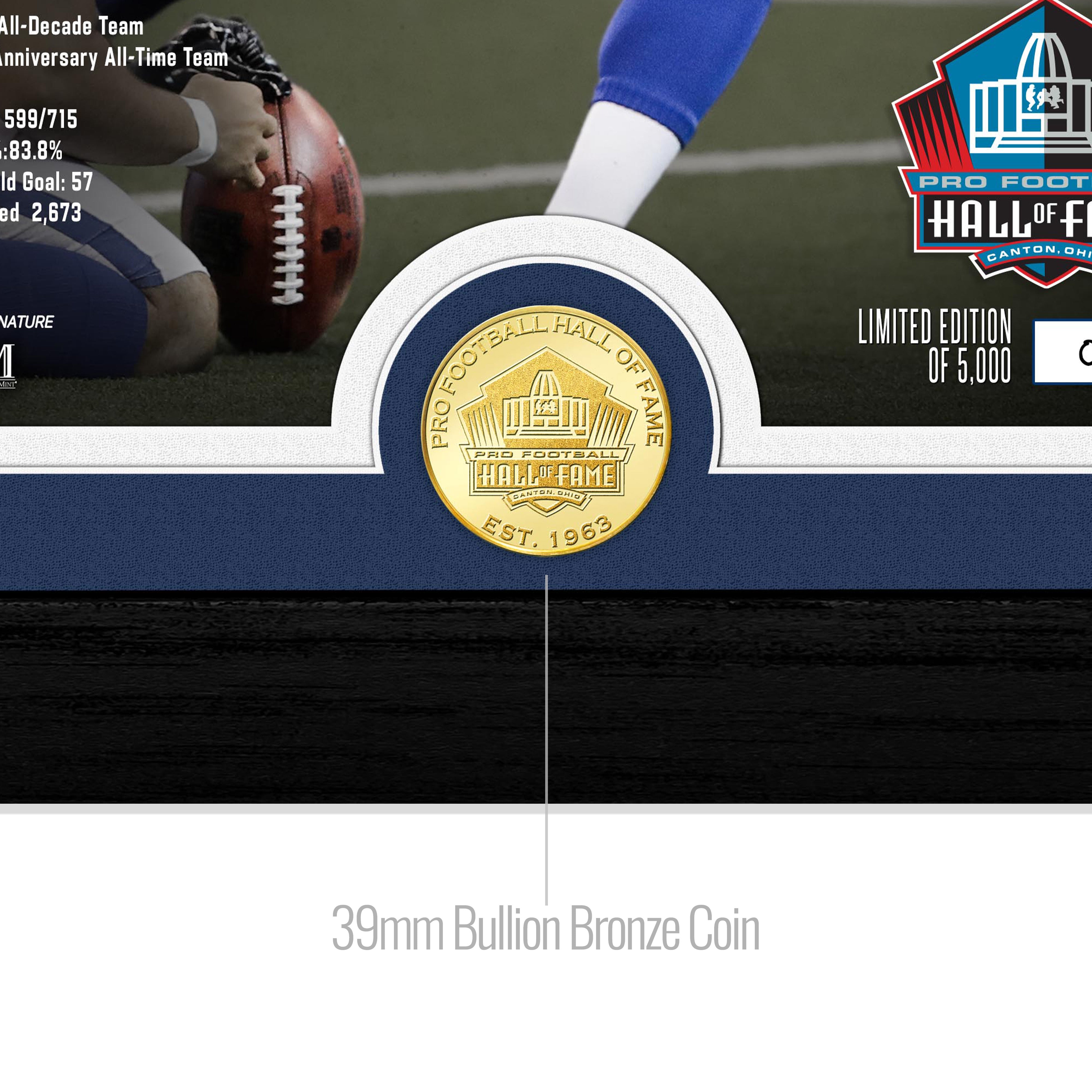 Adam Vinatieri Colts 2026 NFL Hall of Fame Induction Bronze Coin Photo Mint