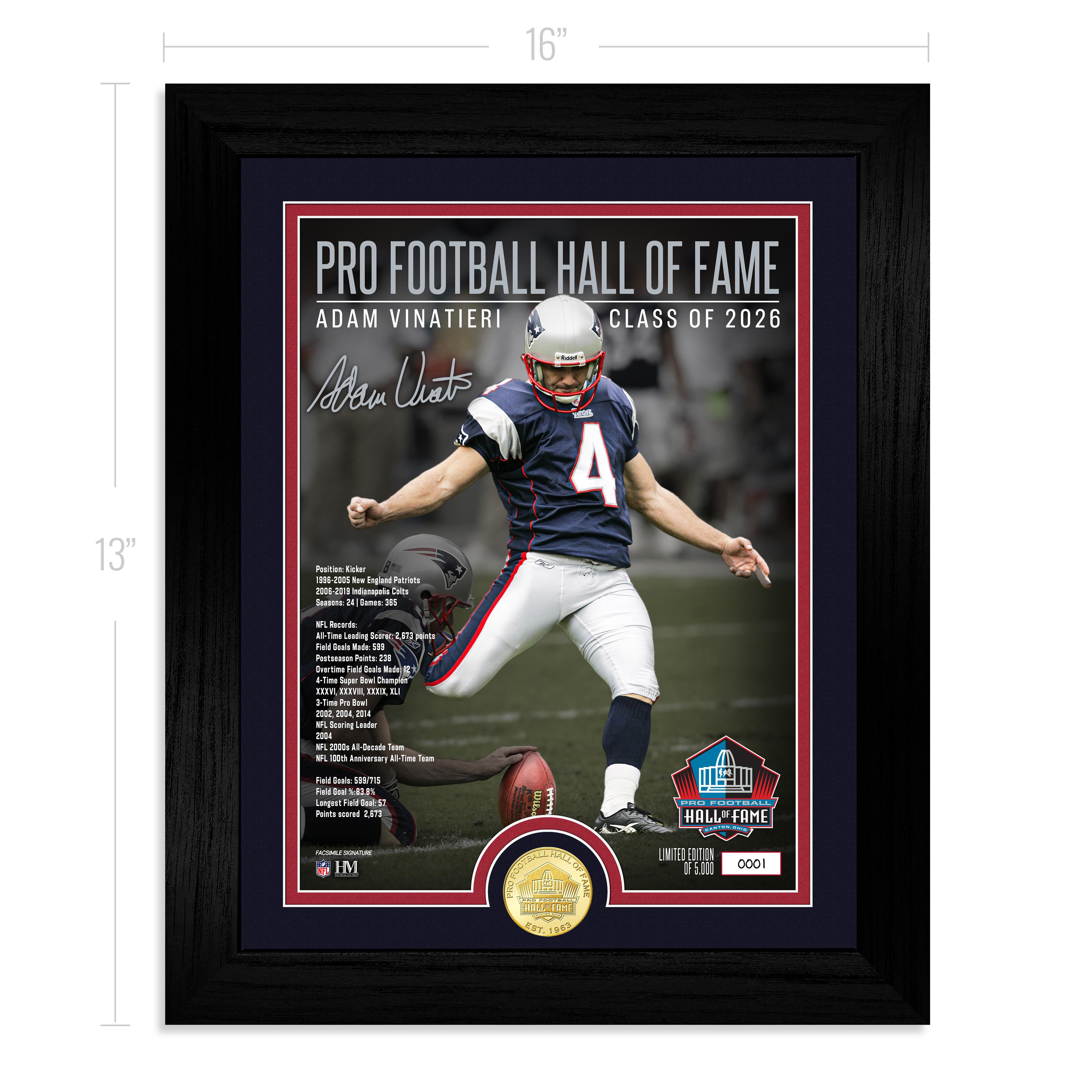 Adam Vinatieri Patriots 2026 NFL Hall of Fame Induction Bronze Coin Photo Mint