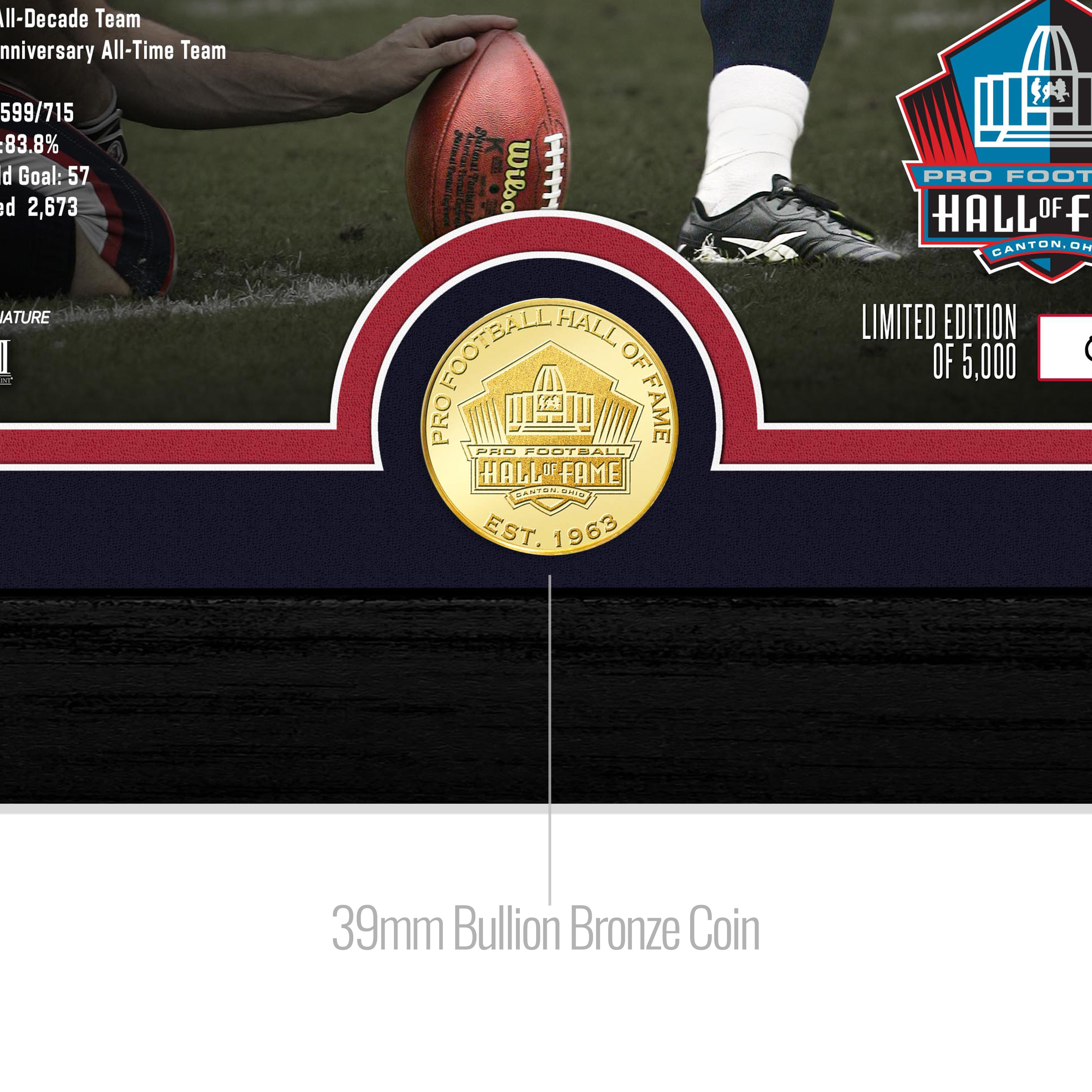 Adam Vinatieri Patriots 2026 NFL Hall of Fame Induction Bronze Coin Photo Mint
