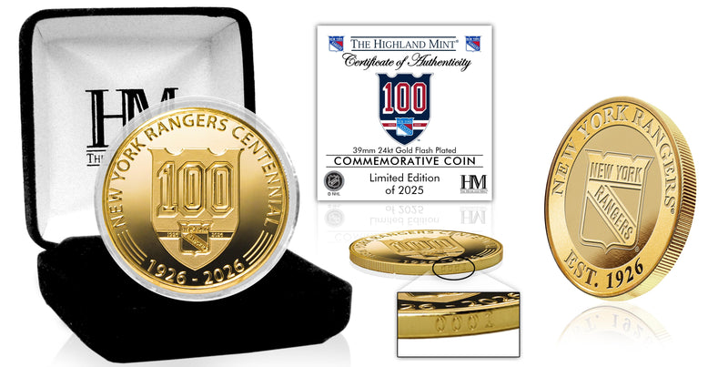 New York Rangers 100th Anniversary Gold Coin