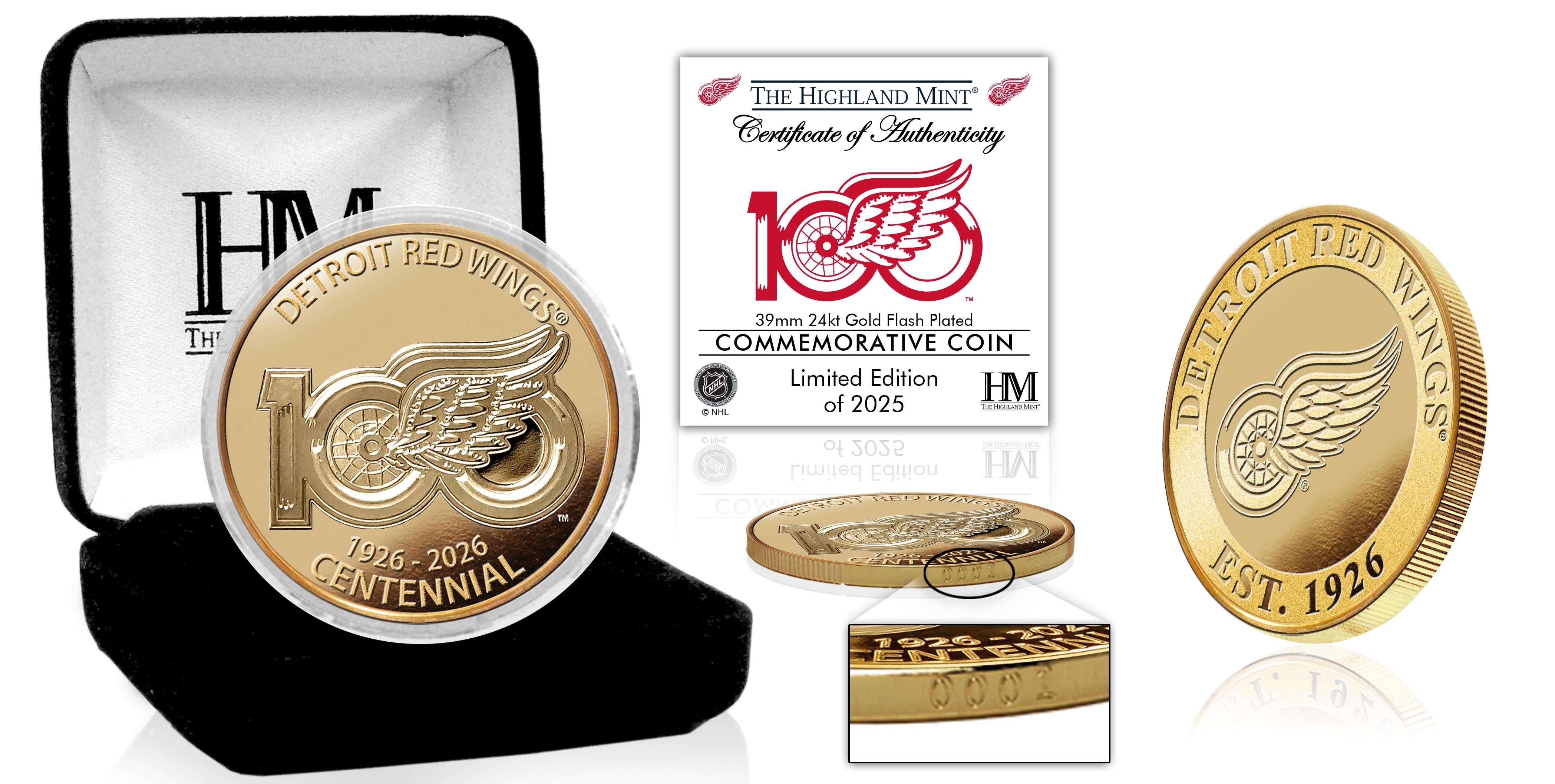 Detroit Red Wings 100th Anniversary Gold Coin