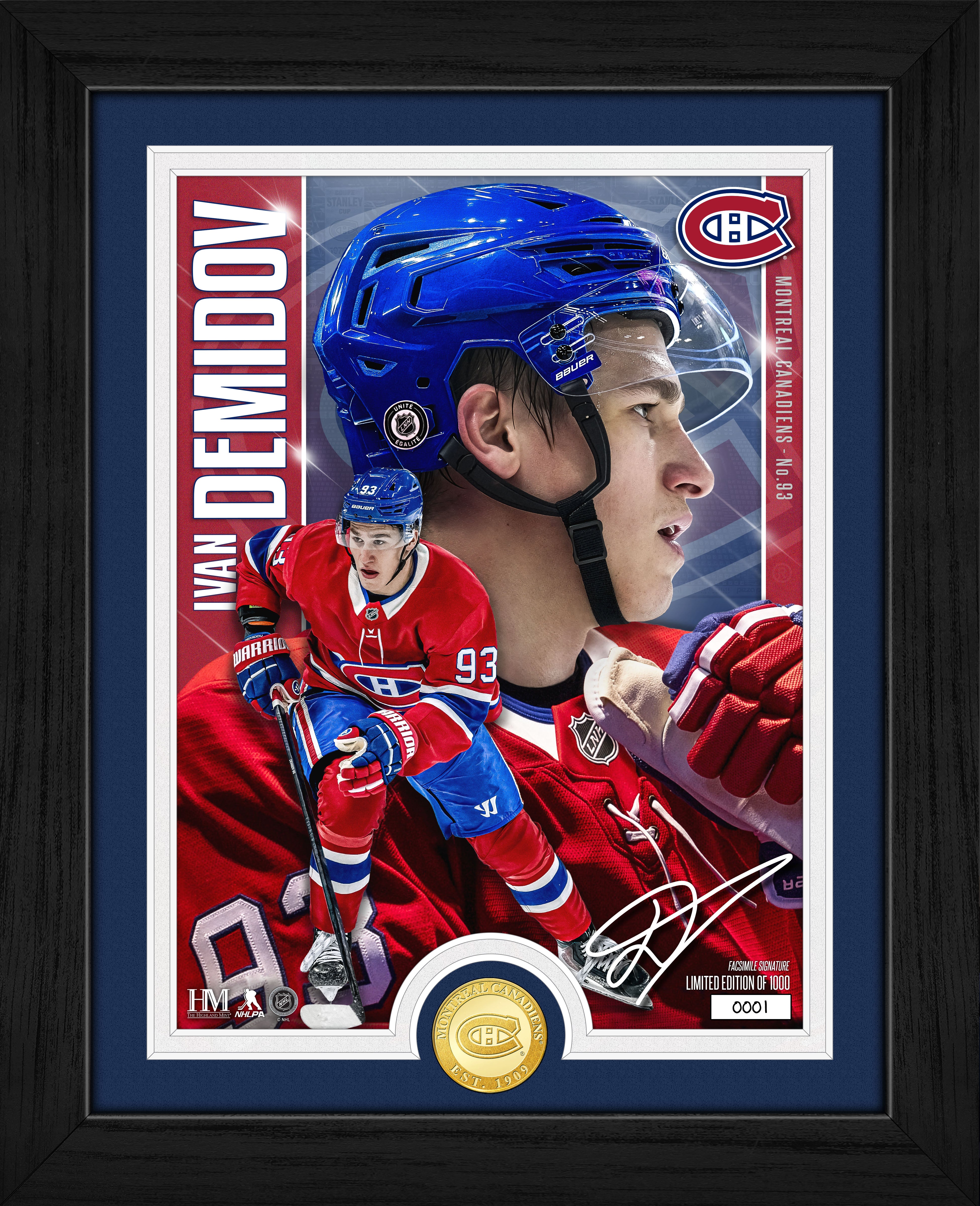 Ivan Demidov Montreal Canadiens Bronze Coin Artist Proof Photo Mint