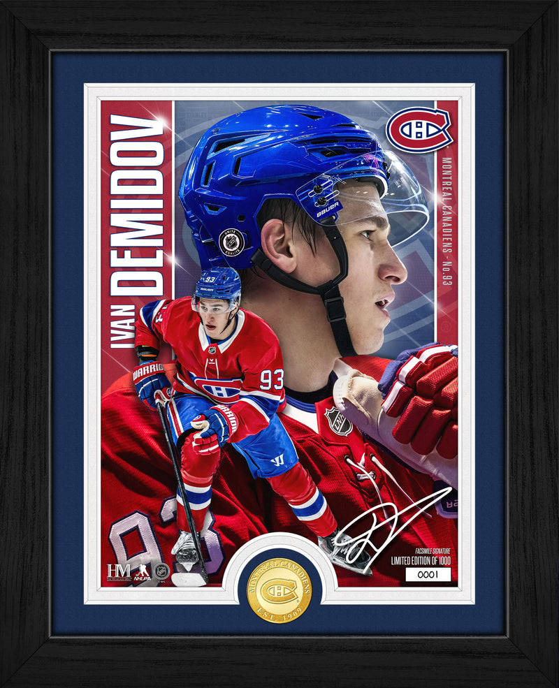 Ivan Demidov Montreal Canadiens Bronze Coin Artist Proof Photo Mint - Framed