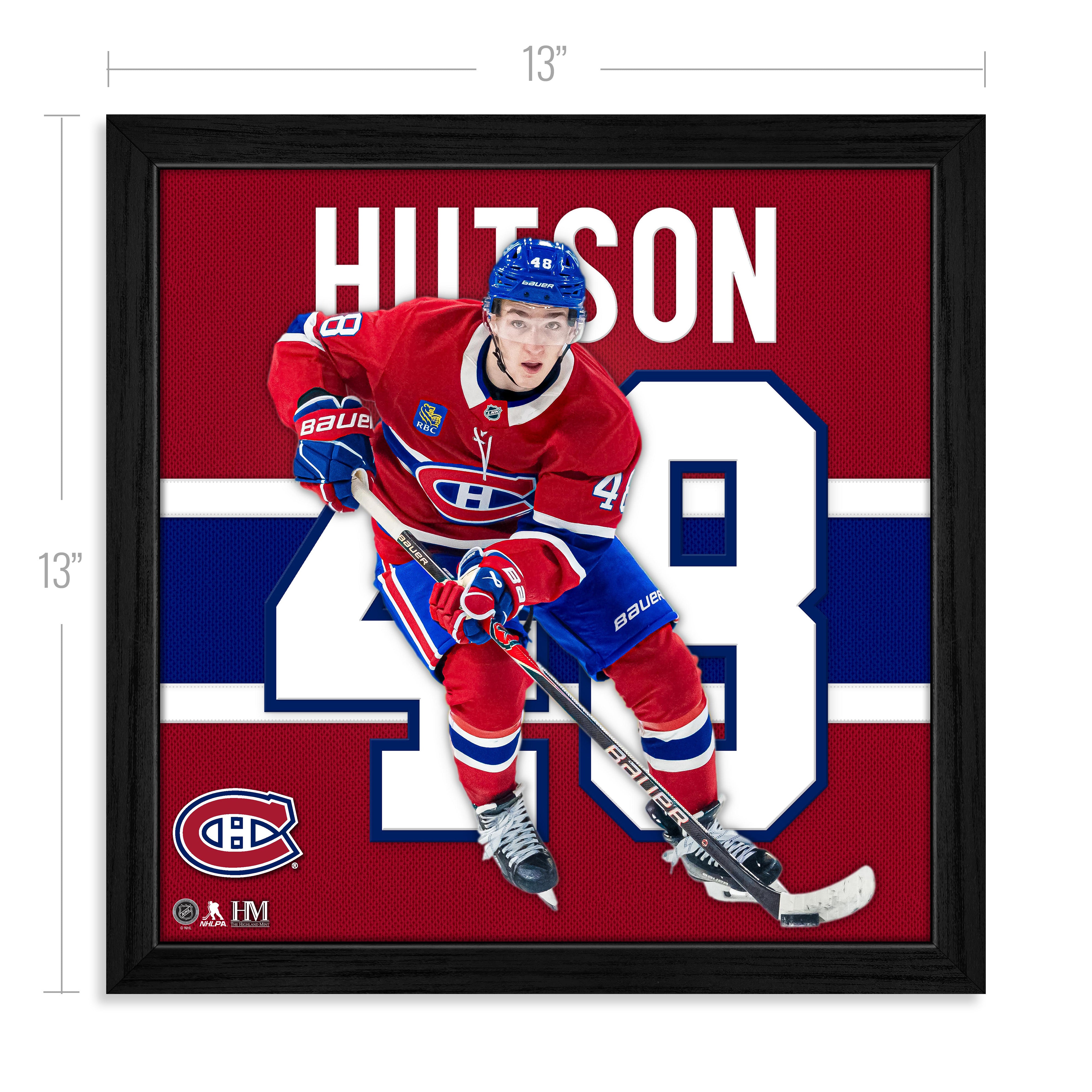 Lane Hutson Montreal Canadiens Impact Jersey Frame
