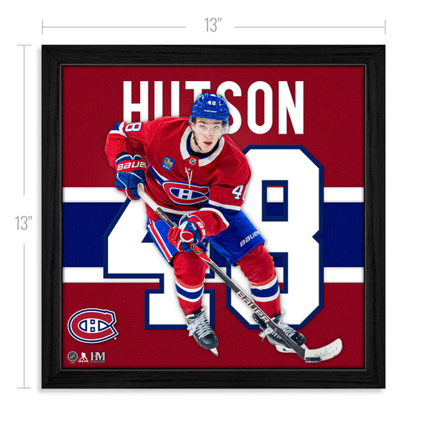 Lane Hutson Montreal Canadiens Impact Jersey Frame