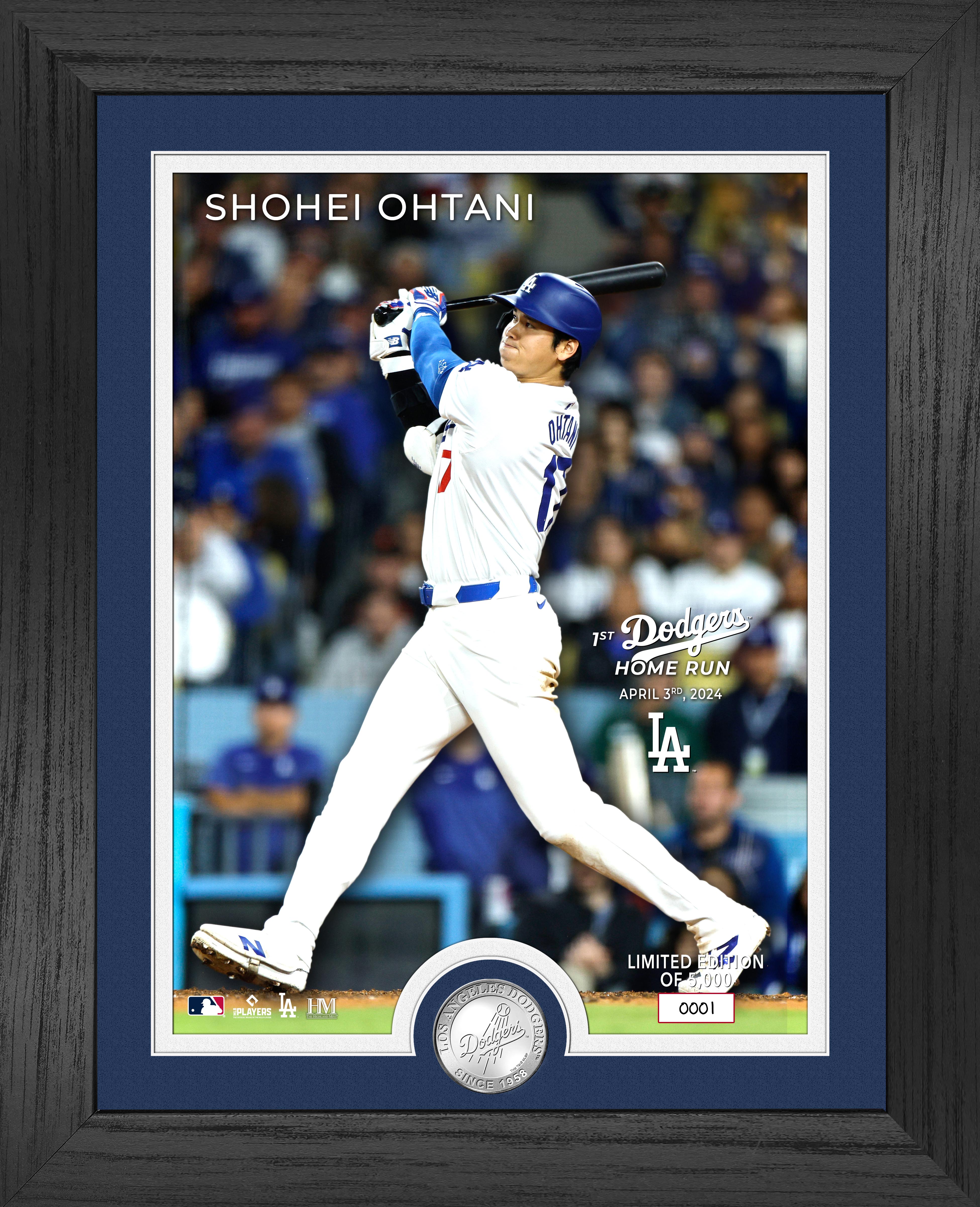 Shohei Ohtani Los Angeles Dodgers 1st Home Run Silver Coin Photo Mint