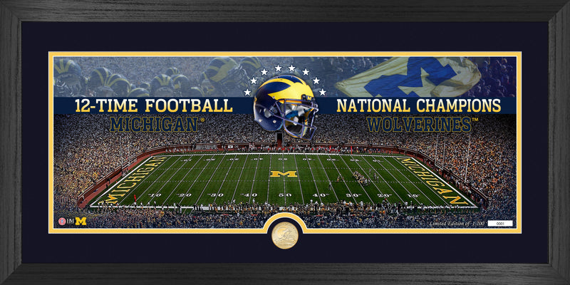 University of Michigan Deluxe Panoramic Stadium Bronze Coin Photo Mint