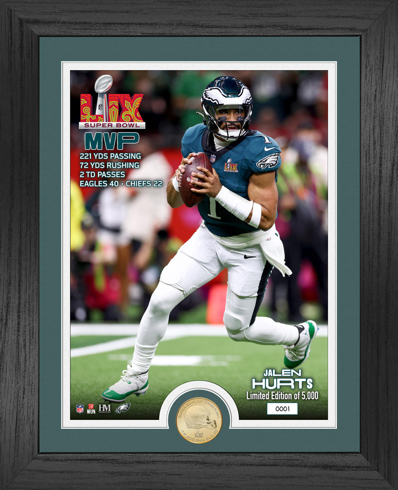 Philadelphia Eagles Super Bowl LIX MVP Bronze Coin Photo Mint - Framed