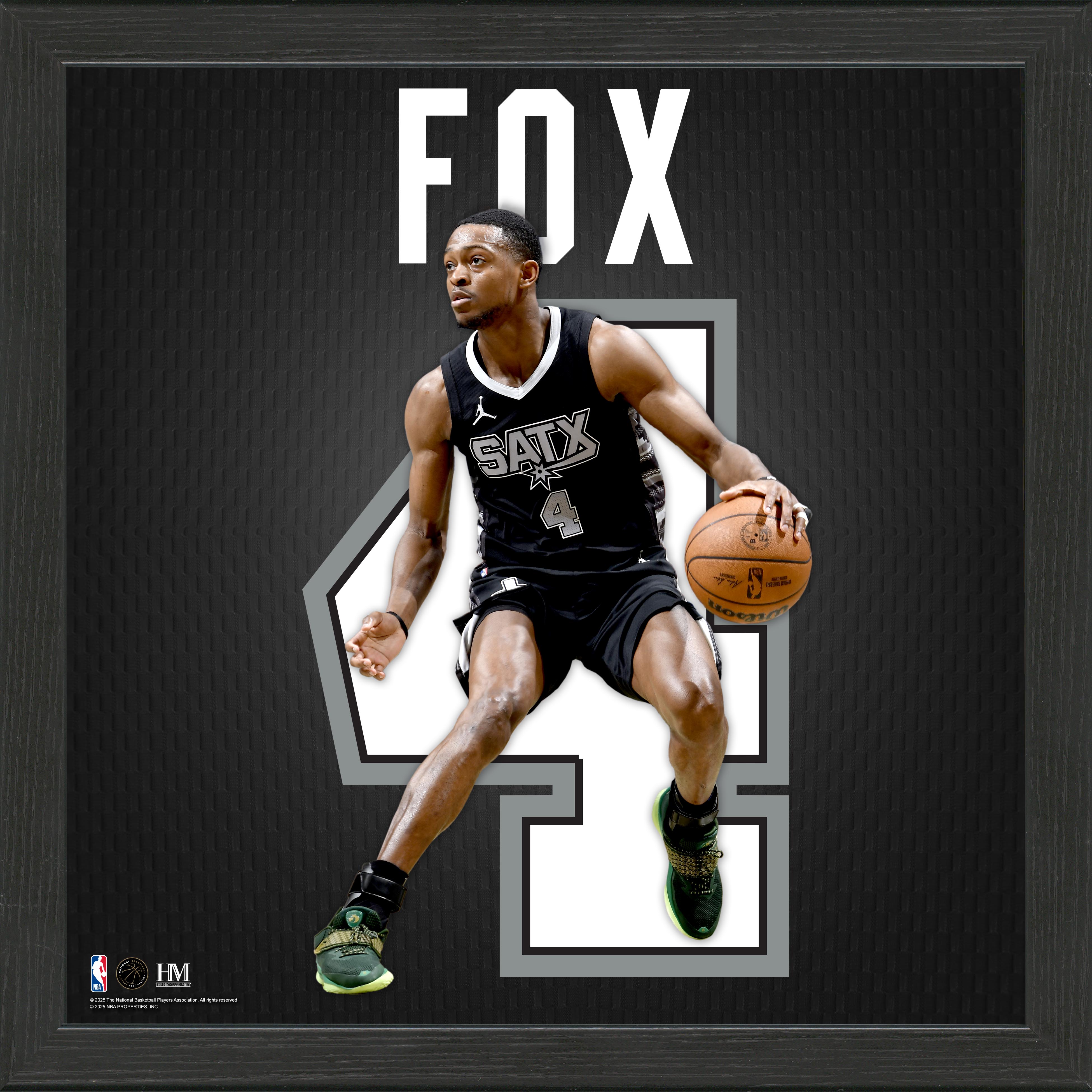 De'Aaron Fox San Antonio Spurs Impact Jersey Frame