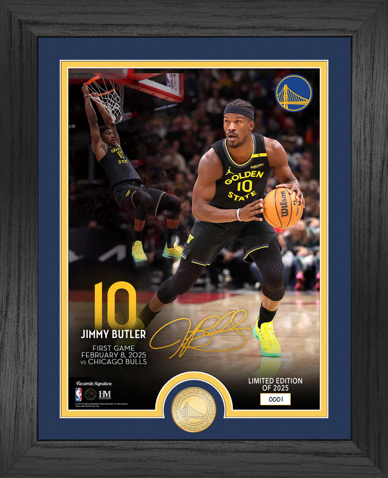 Jimmy Butler Golden State Warriors Bronze Coin Photo Mint - Framed