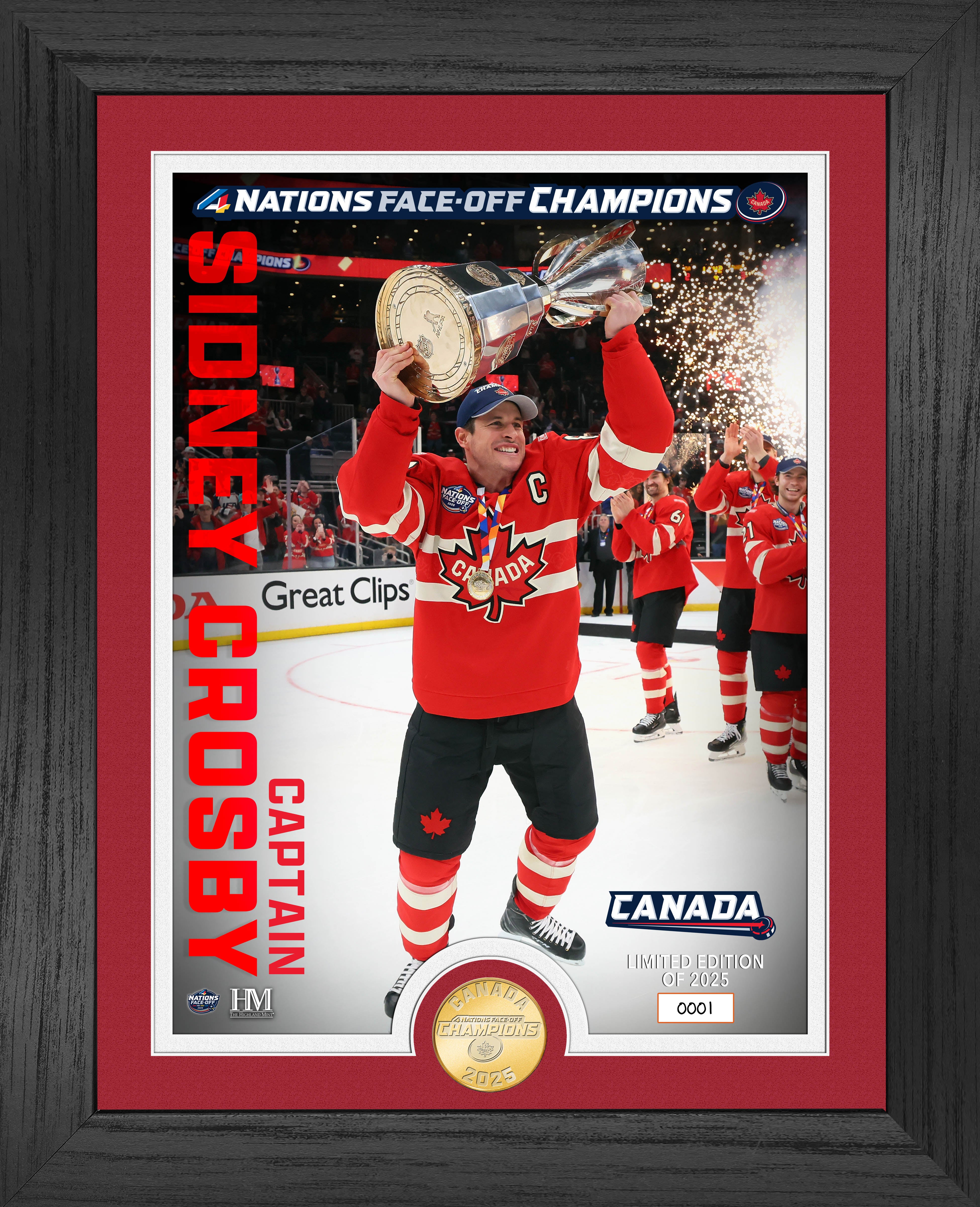 Sidney Crosby Captain Canada 4 Nations Bronze Coin Photo Mint