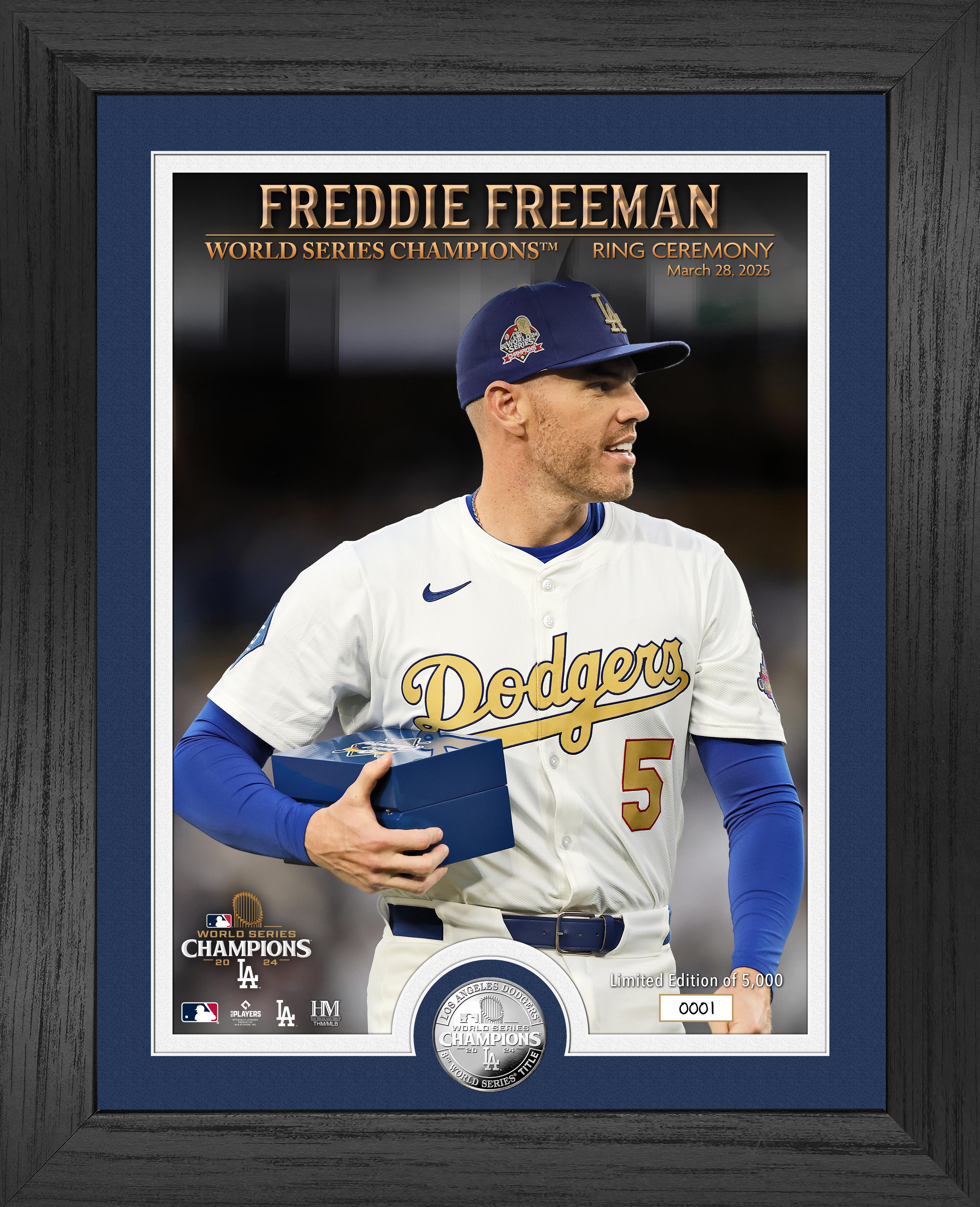Freddie Freeman 2024 World Series Champs Ring Ceremony Silver Coin Photo Mint