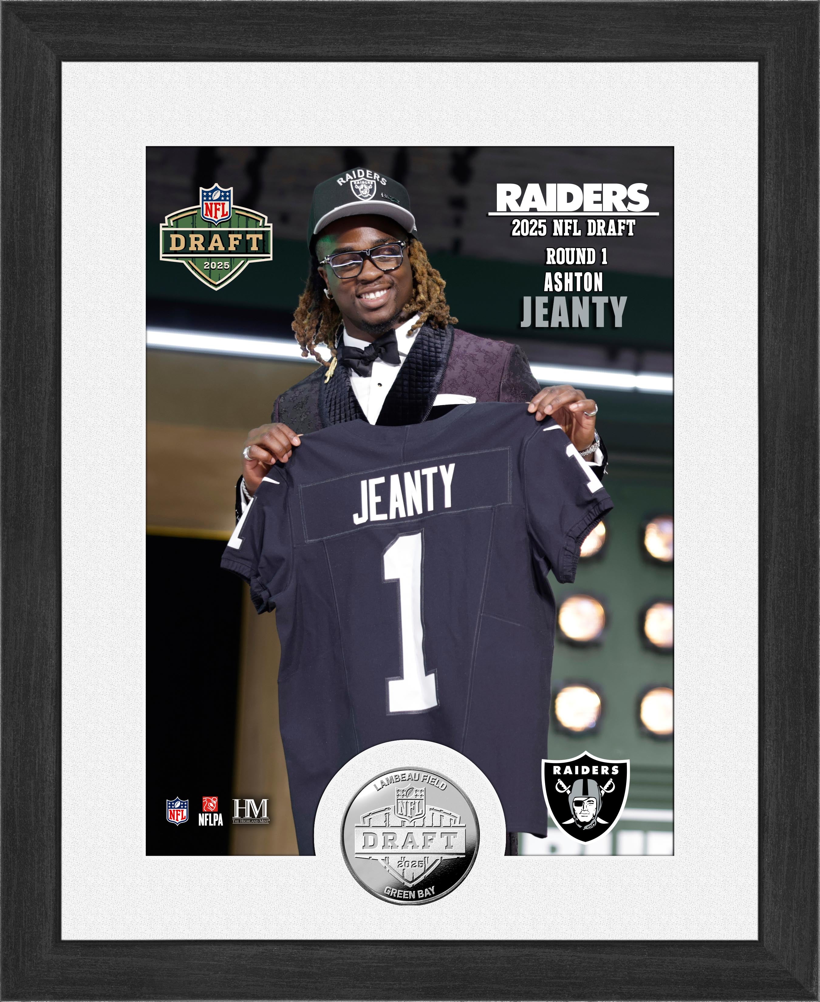 Ashton Jeanty Las Vegas Raiders 2025 NFL Draft Silver Coin Photo Mint