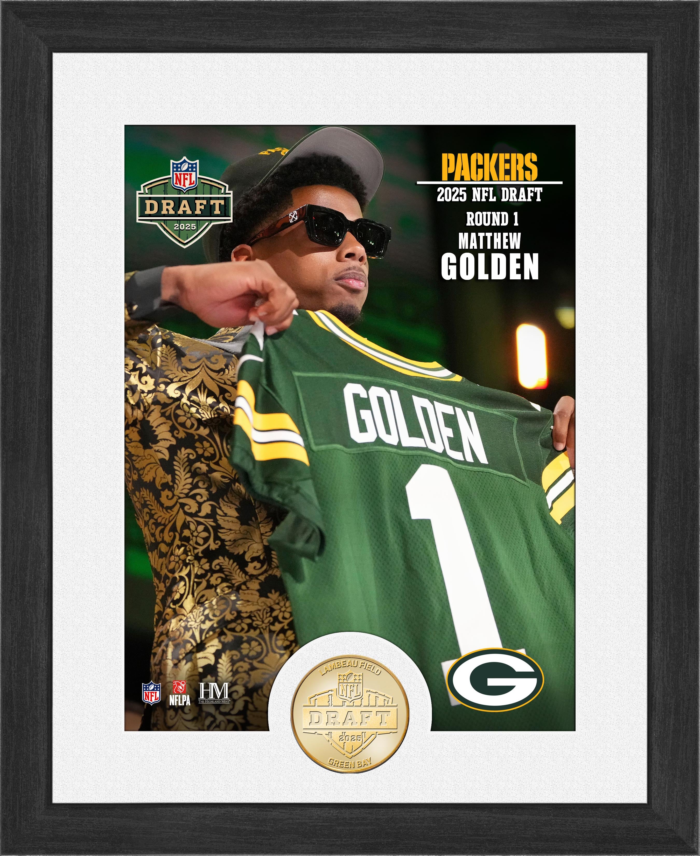 Matthew Golden Green Bay Packers 2025 NFL Draft Bronze Coin Photo Mint
