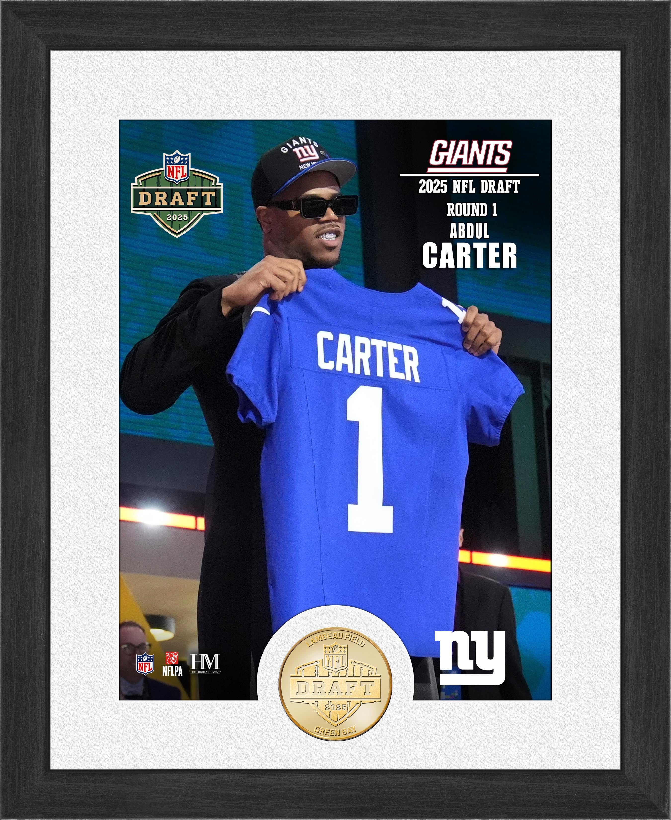 Abdul Carter New York Giants 2025 NFL Draft Bronze Coin Photo Mint
