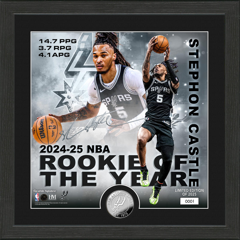 Stephon Castle 2025 NBA Rookie of the Year Silver Coin Photo Mint - Framed