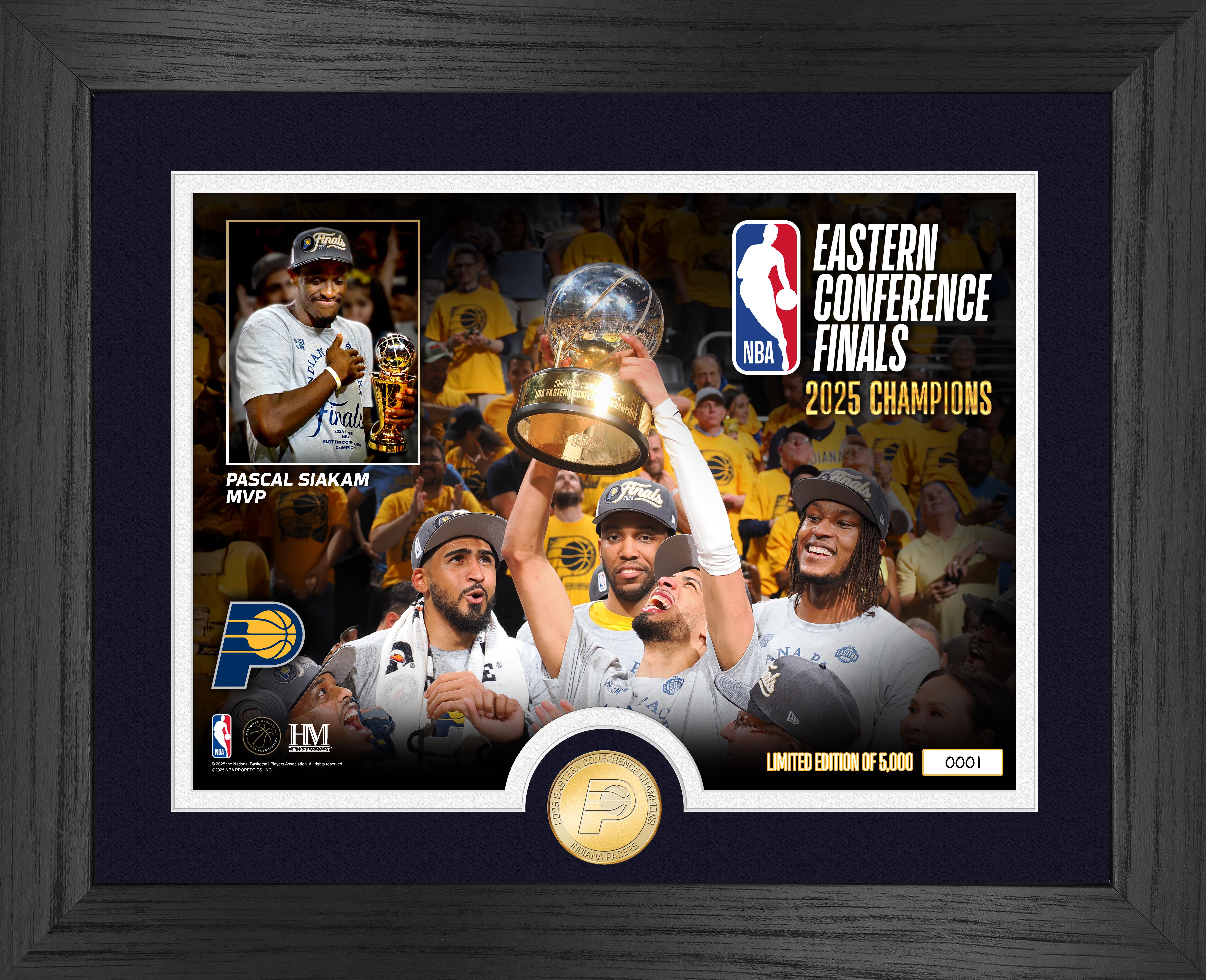 Indiana Pacers 2025 NBA Eastern Conference Champions Celebration Photo Mint