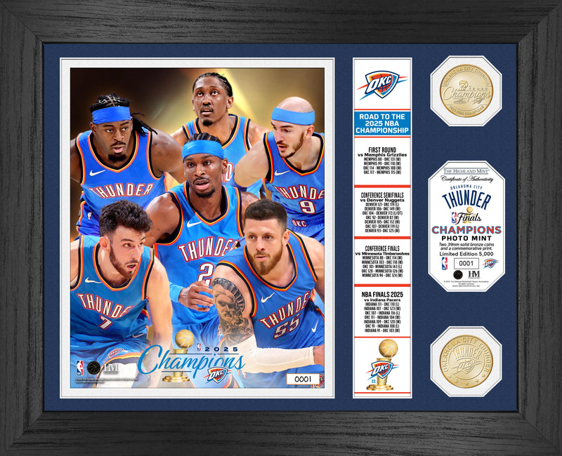 Oklahoma City Thunder 2025 NBA Champions Banner Bronze Coin Photo Mint