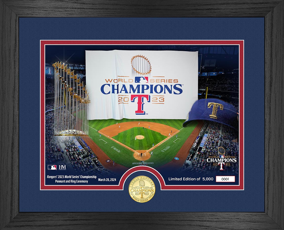 Texas Rangers 2023 World Series Champs Banner Raising Bronze Coin Photo Mint