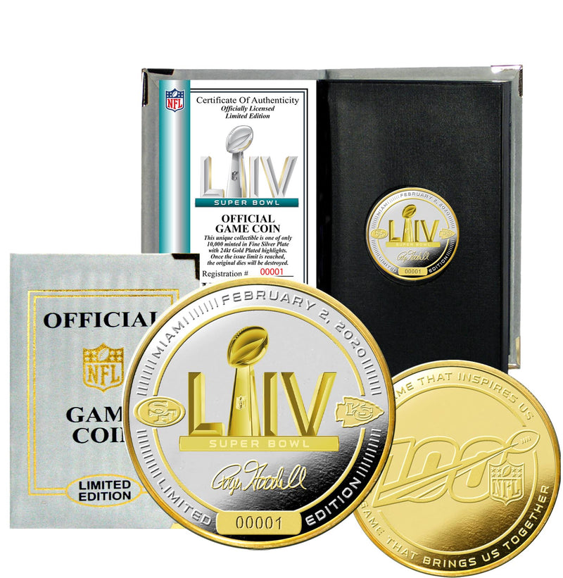 Super Bowl LIV 49ers vs Chiefs Gold and Silver 2-Tone Flip Coin - Coins