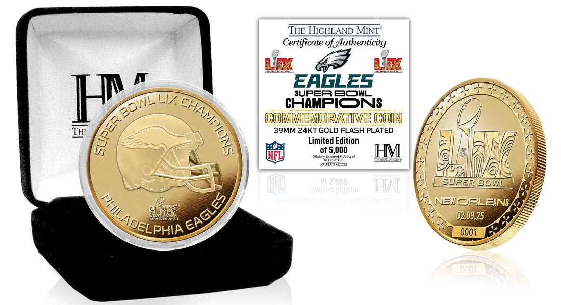 Philadelphia Eagles Super Bowl LIX Champions Gold Mint Coin - Coins