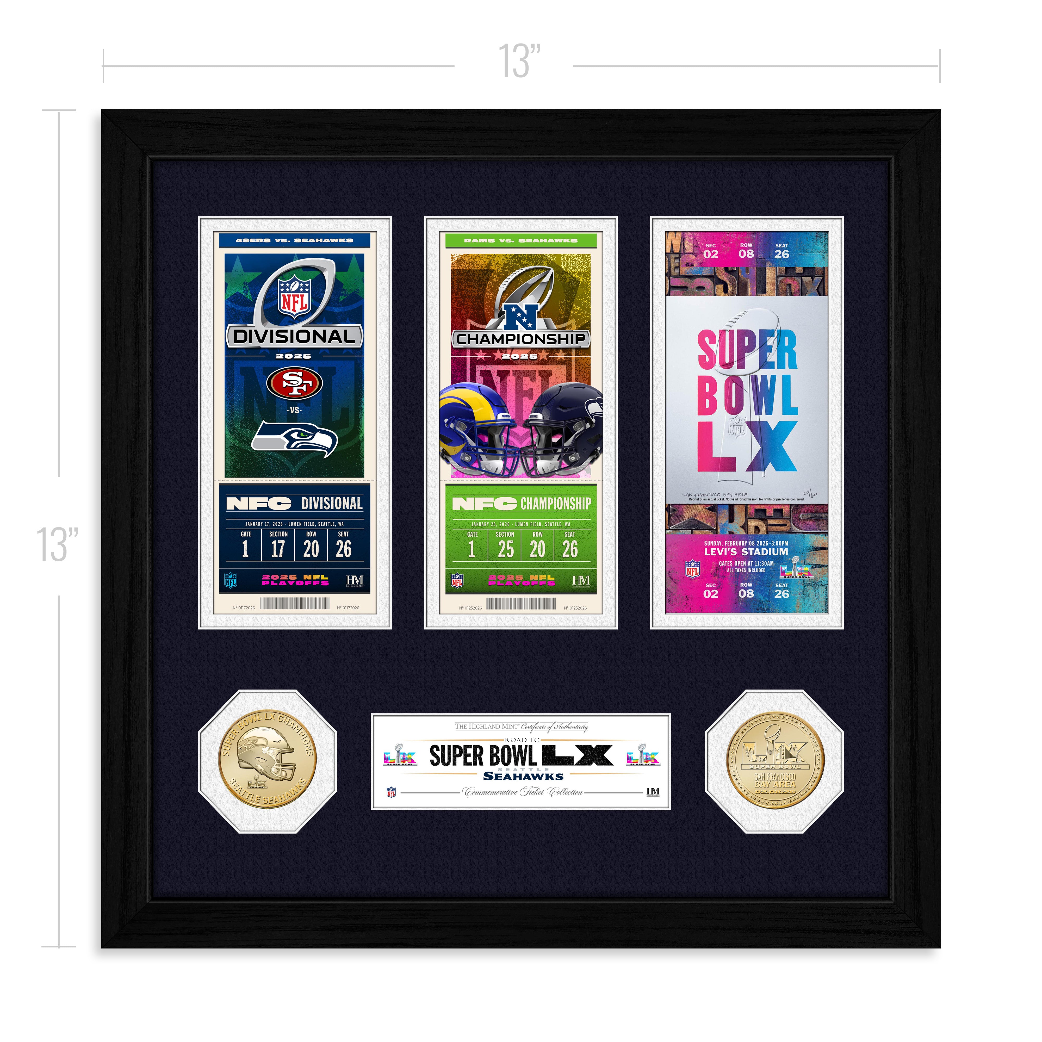 Seattle Seahawks Road to the Super Bowl Ticket Bronze Coin Photo Mint